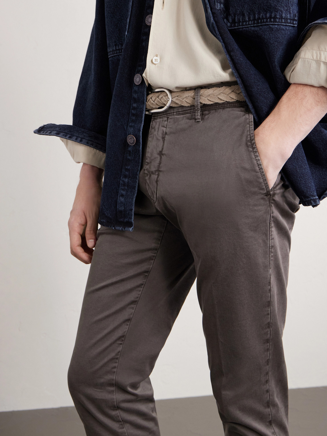 Tapered Stretch-Cotton Gabardine Trousers Slim-Fit