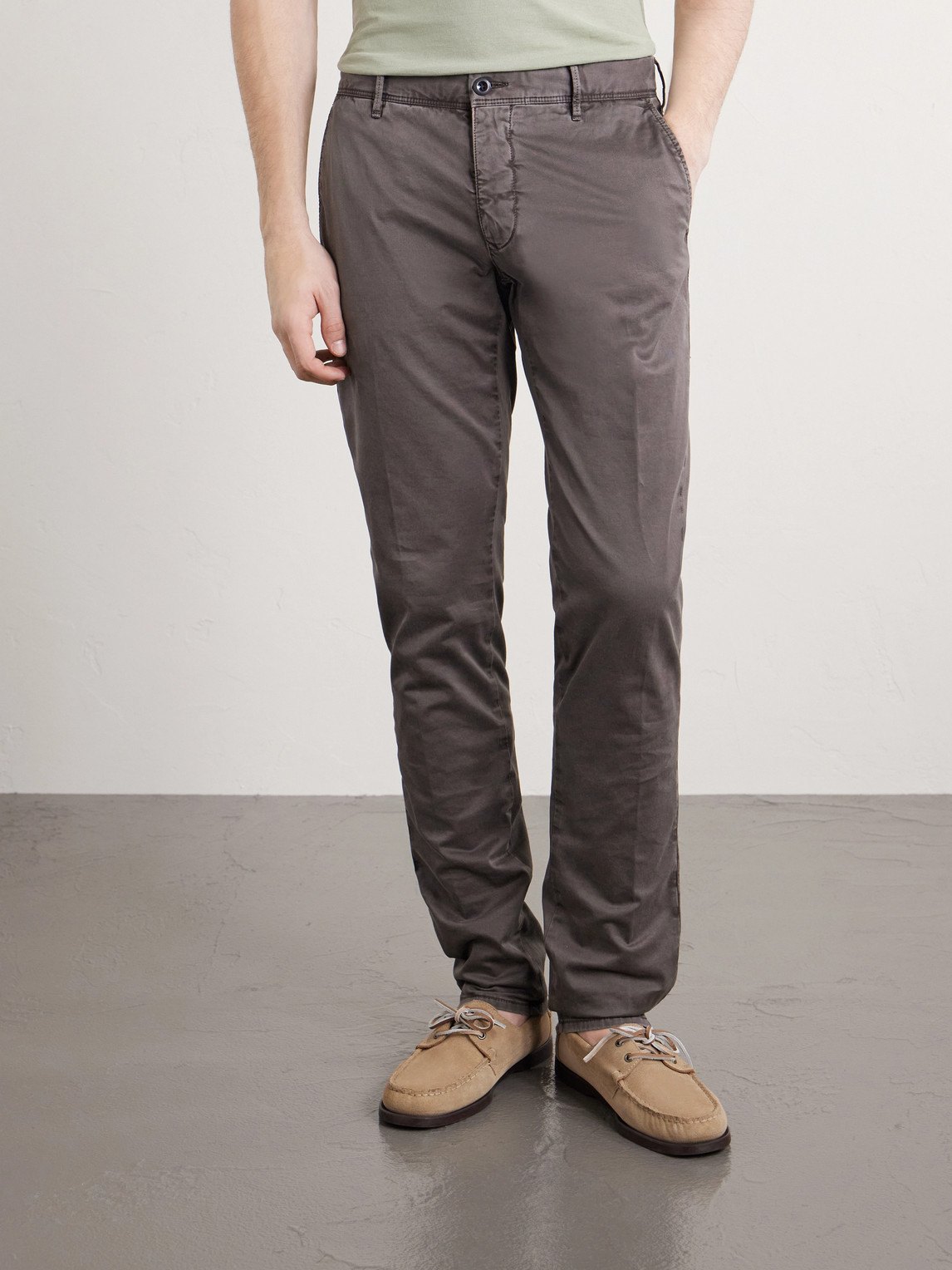 Tapered Stretch-Cotton Gabardine Trousers Slim-Fit