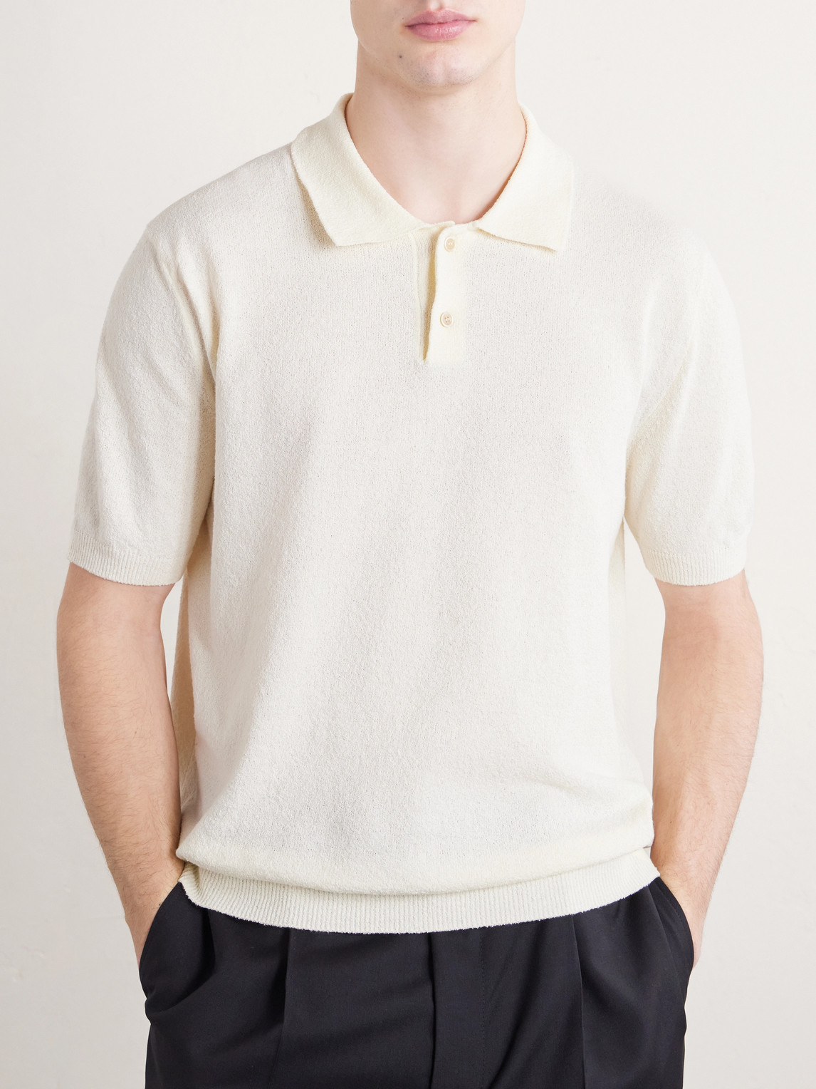 Slim-Fit Cotton-Blend Terry Polo Shirt
