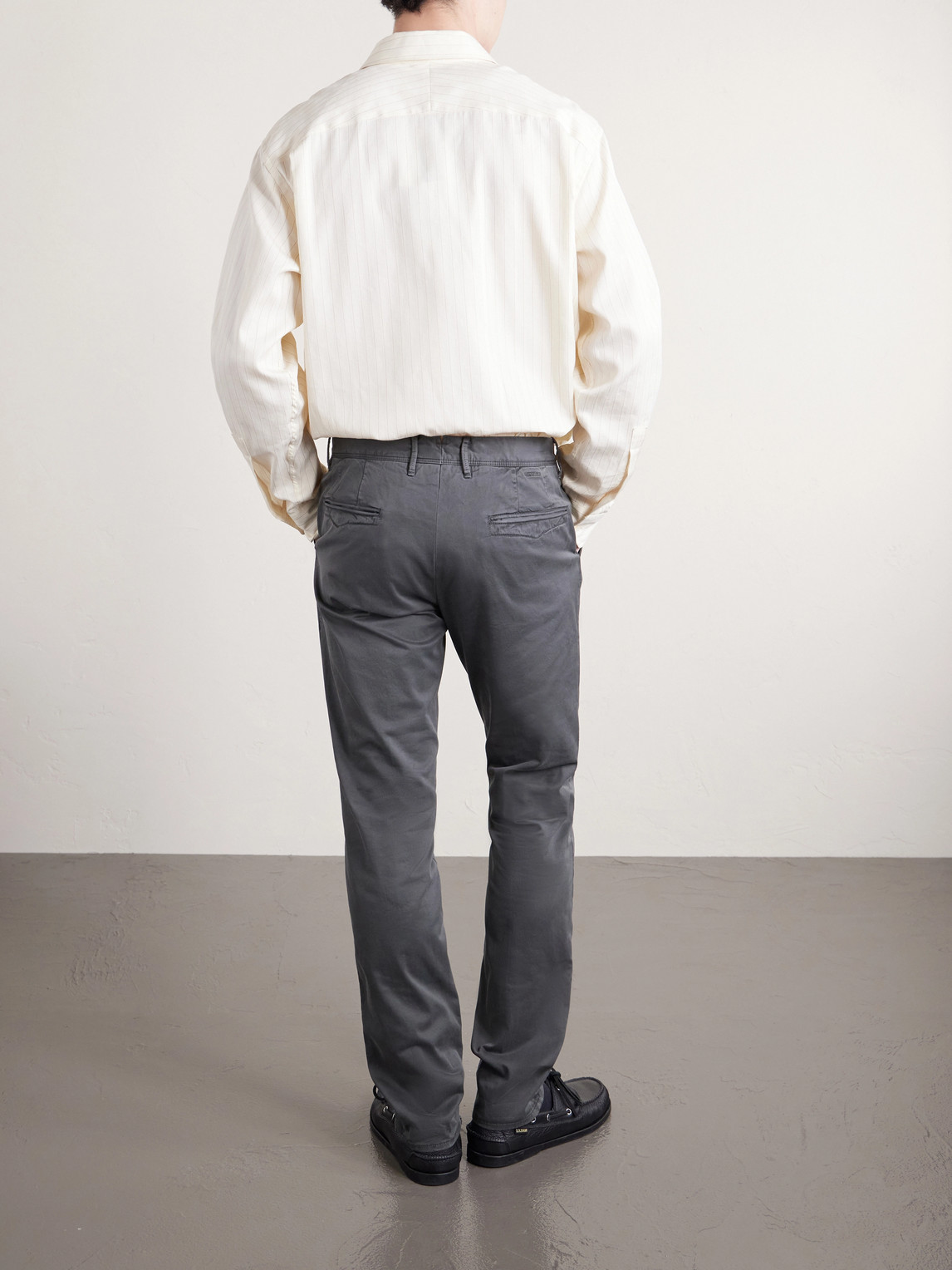 Tapered Stretch-Cotton Gabardine Trousers Slim-Fit