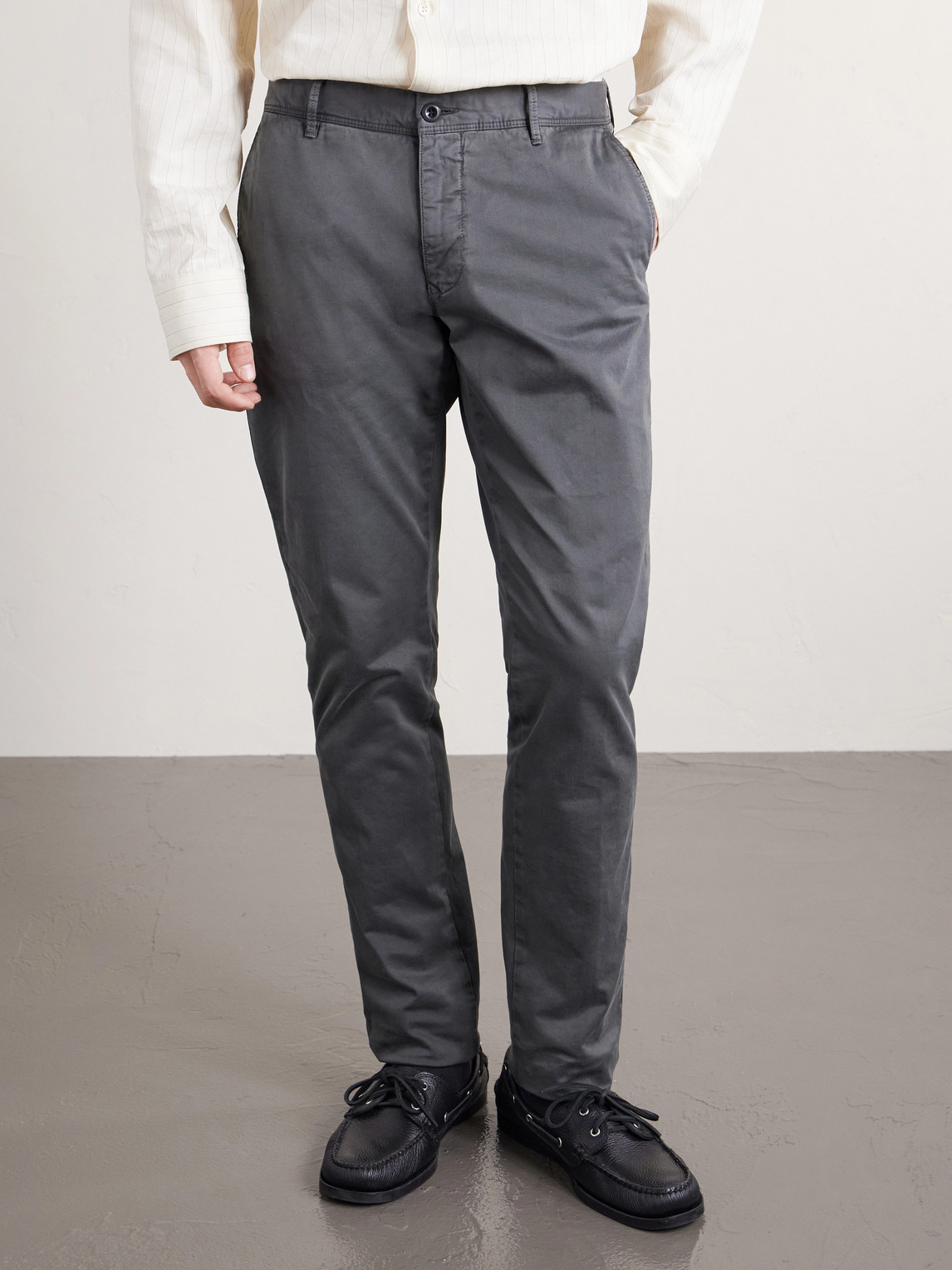 Tapered Stretch-Cotton Gabardine Trousers Slim-Fit
