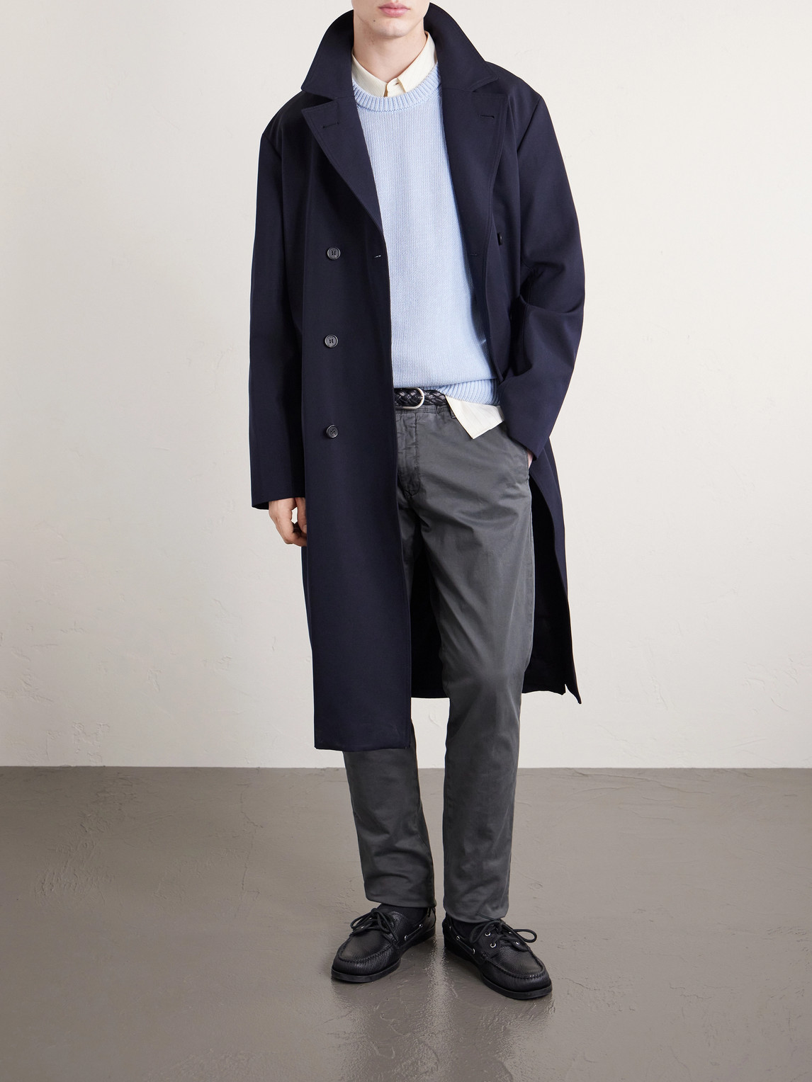 Tapered Stretch-Cotton Gabardine Trousers Slim-Fit