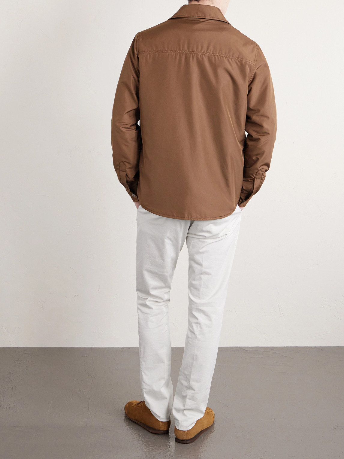 Tapered Stretch-Cotton Gabardine Trousers Slim-Fit