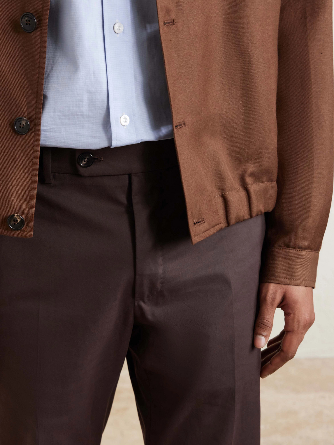 Tapered Stretch-Cotton Trousers