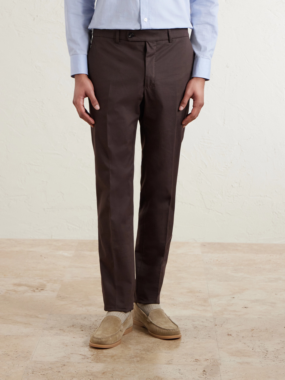 Tapered Stretch-Cotton Trousers