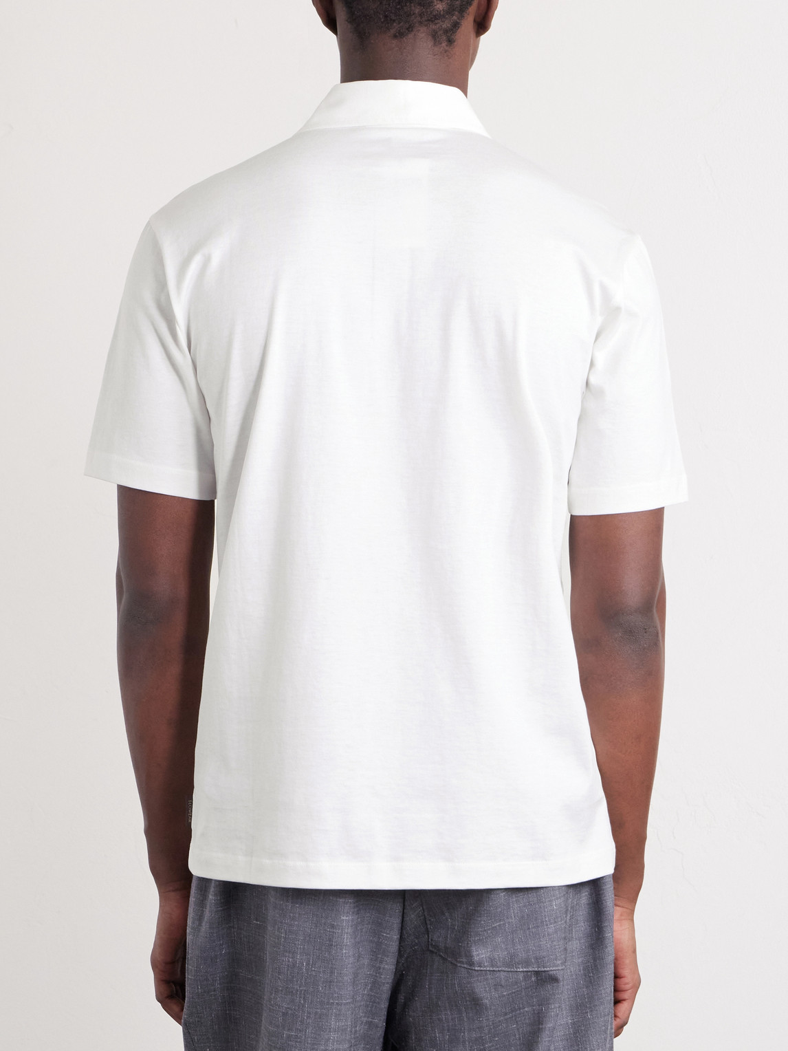Cotton And Silk-Blend Jersey Polo Shirt
