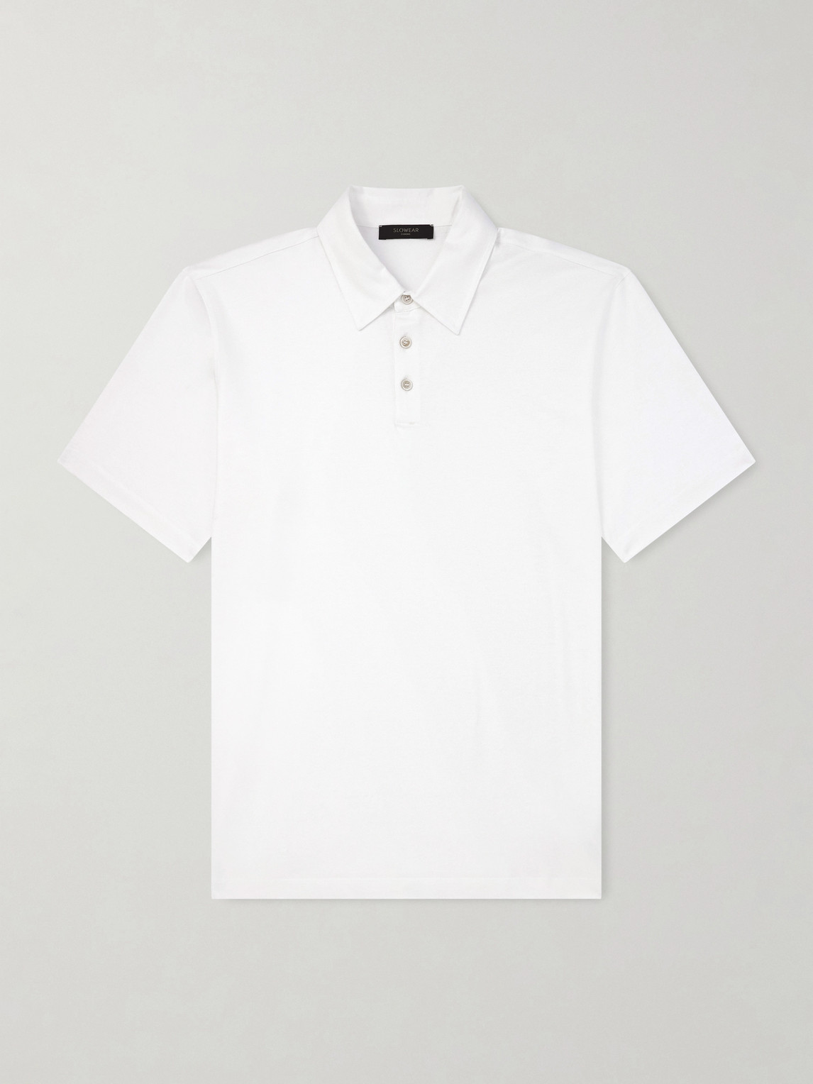 Slowear Cotton And Silk-blend Jersey Polo Shirt In White