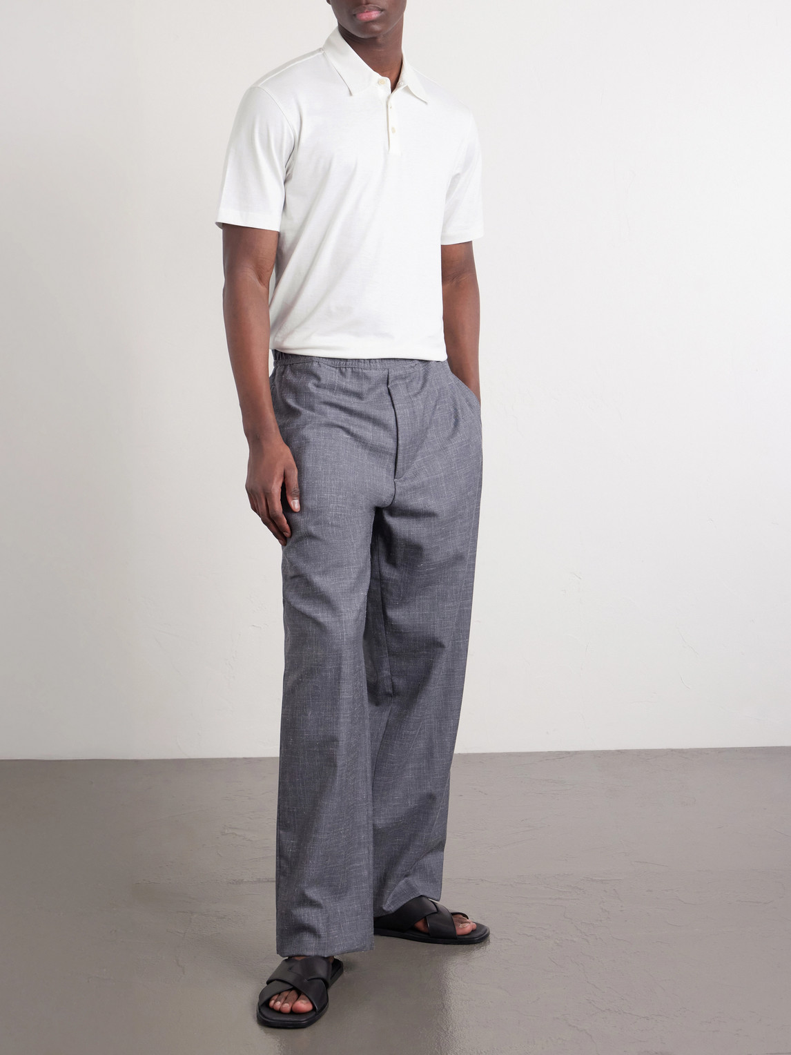 Cotton And Silk-Blend Jersey Polo Shirt