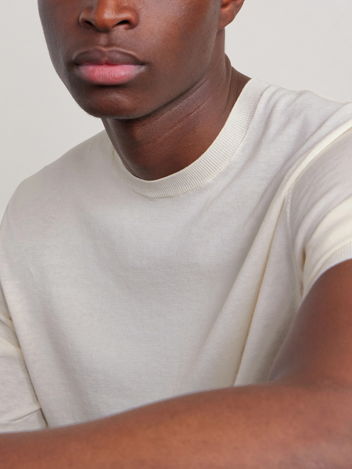 Cotton And Silk-Blend T-Shirt