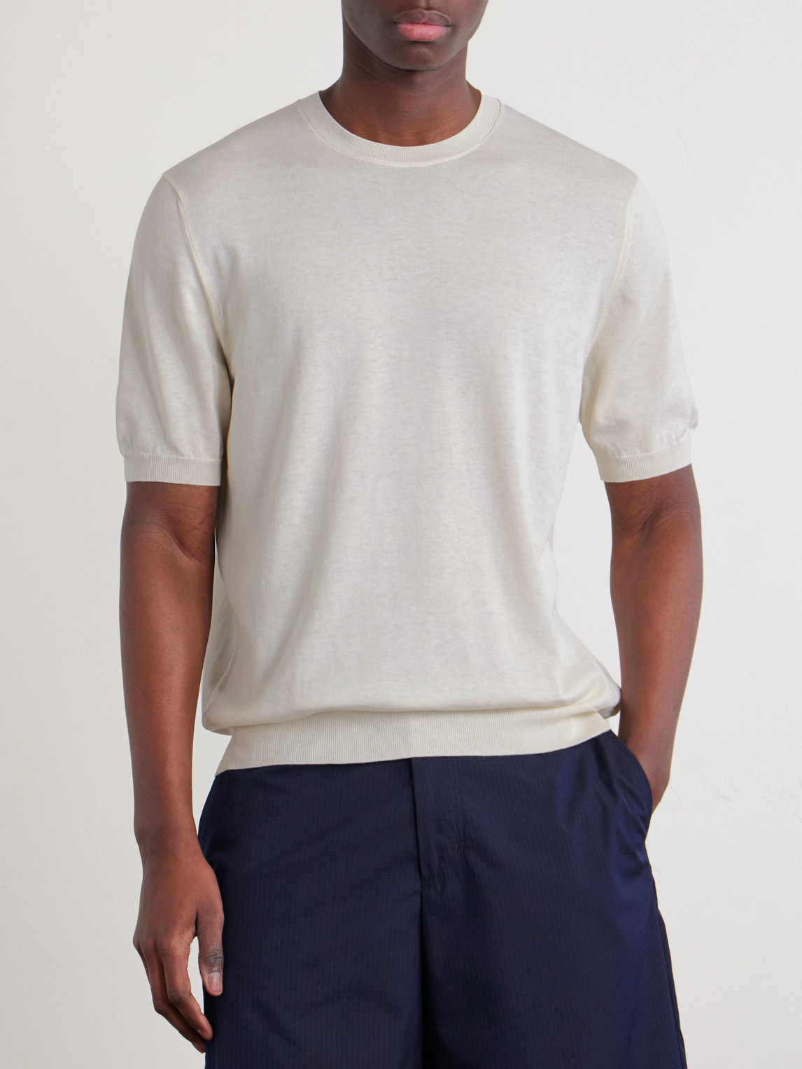 Cotton And Silk-Blend T-Shirt