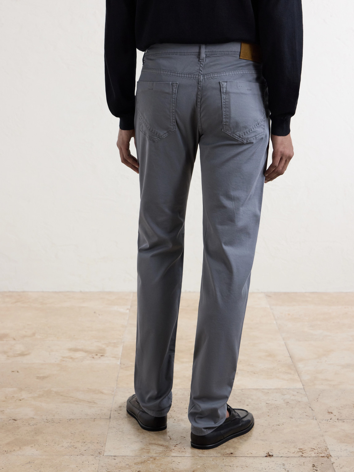 Stretch Cotton-Blend Gabardine Trousers Slim-Fit