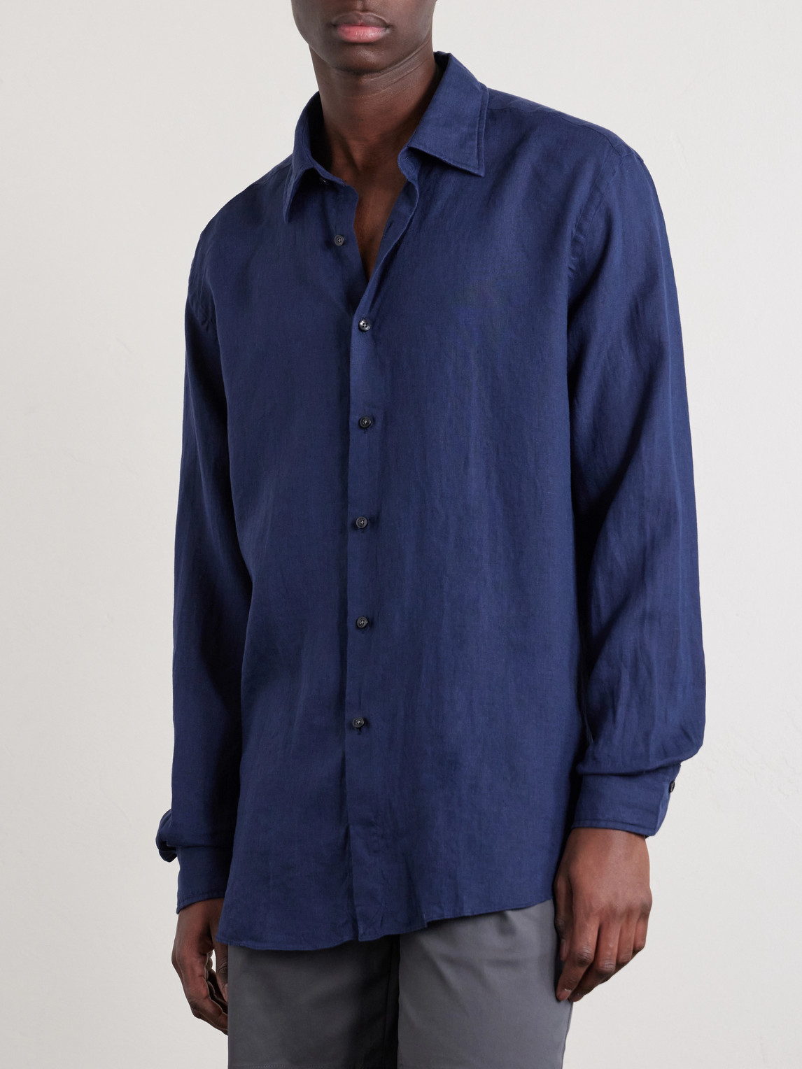  Slowear - Linen Shirt - Men - Blue - Eu 39 