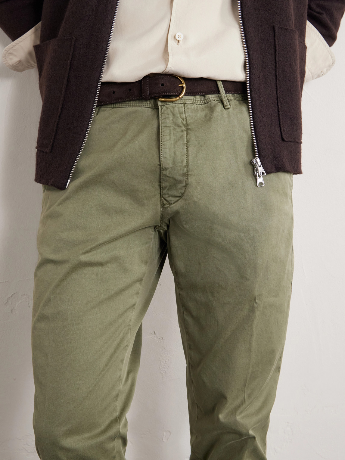 Tapered Stretch-Cotton Gabardine Trousers Slim-Fit