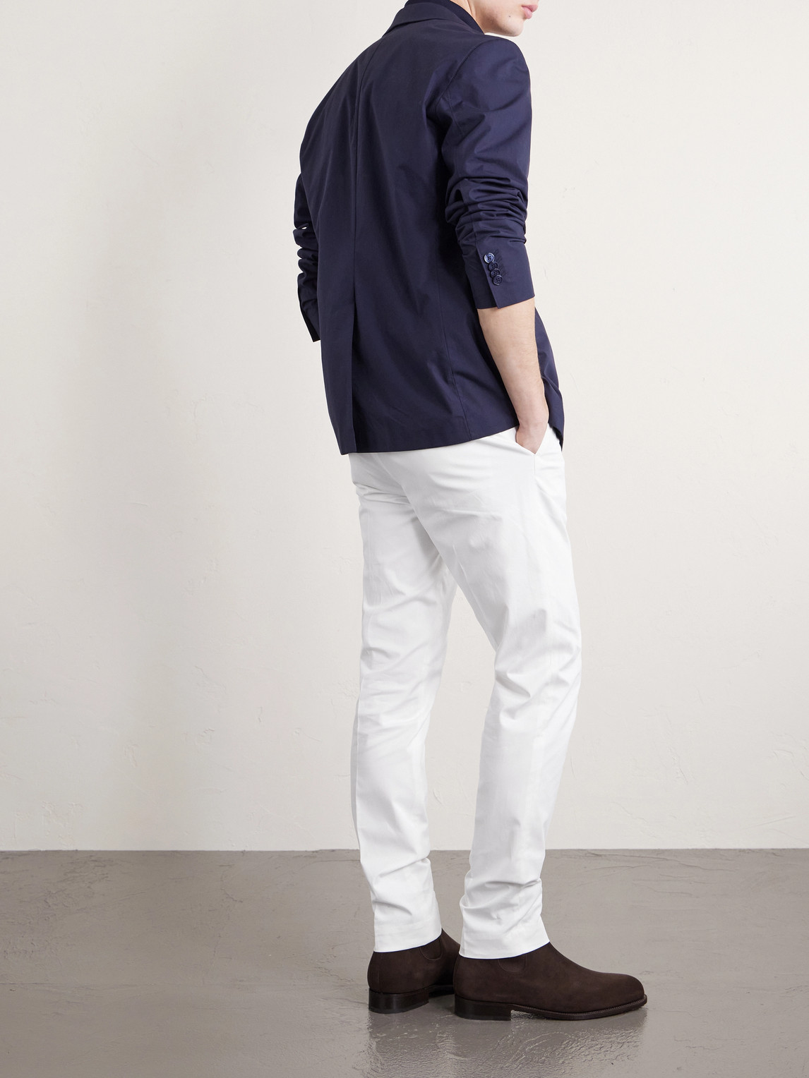 Tapered Stretch-Cotton Trousers