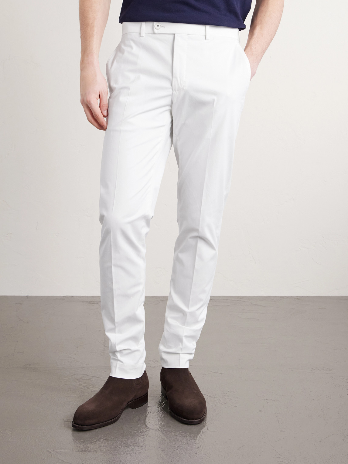 Tapered Stretch-Cotton Trousers