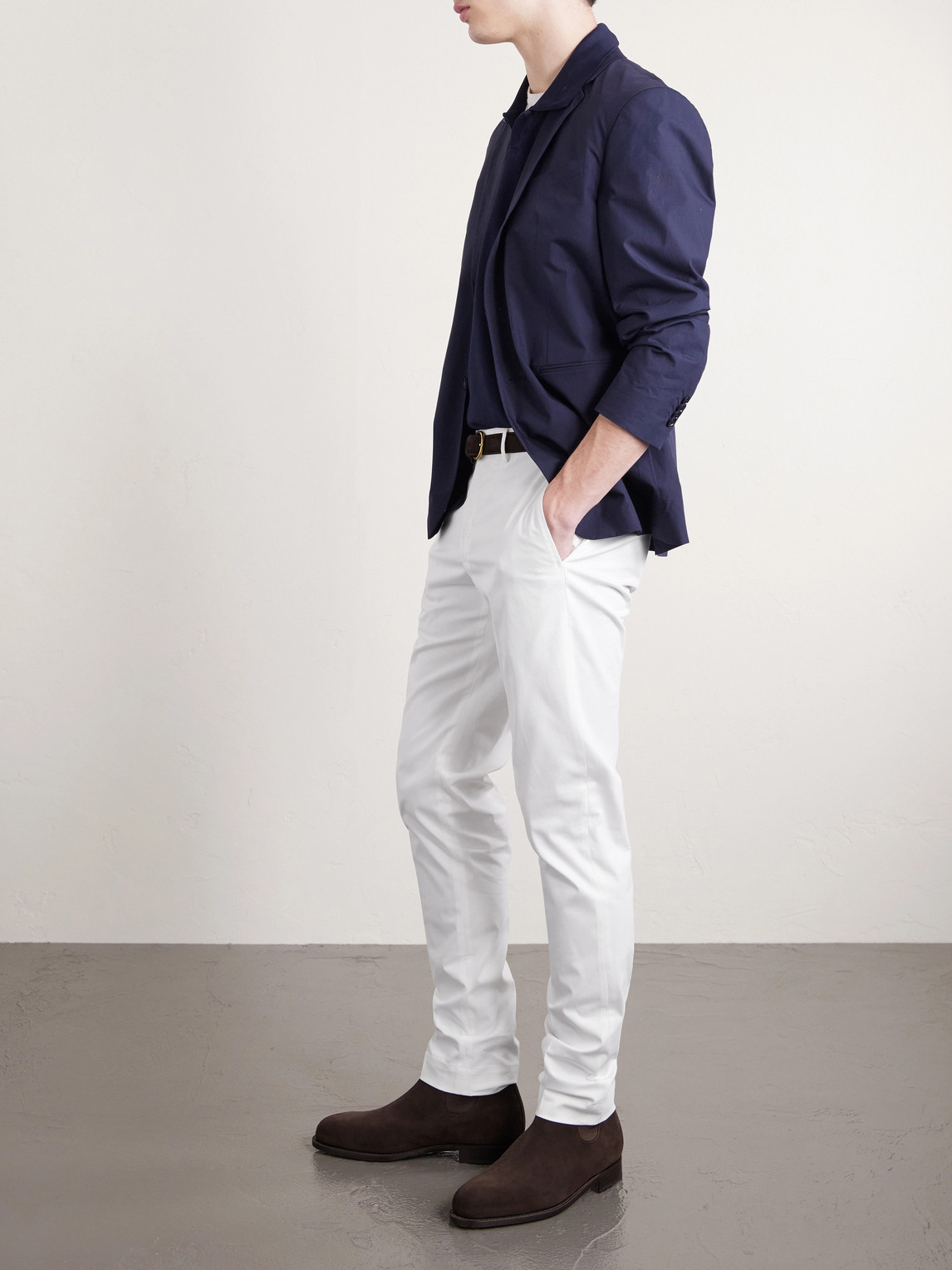 Tapered Stretch-Cotton Trousers