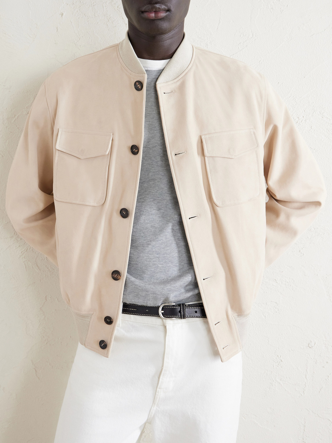 Suede Bomber Jacket