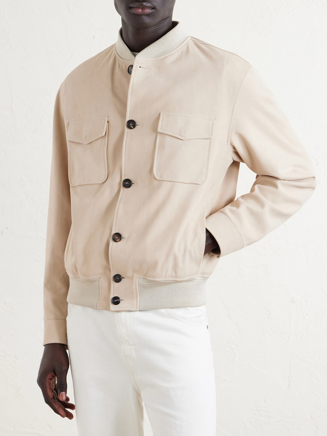 Suede Bomber Jacket