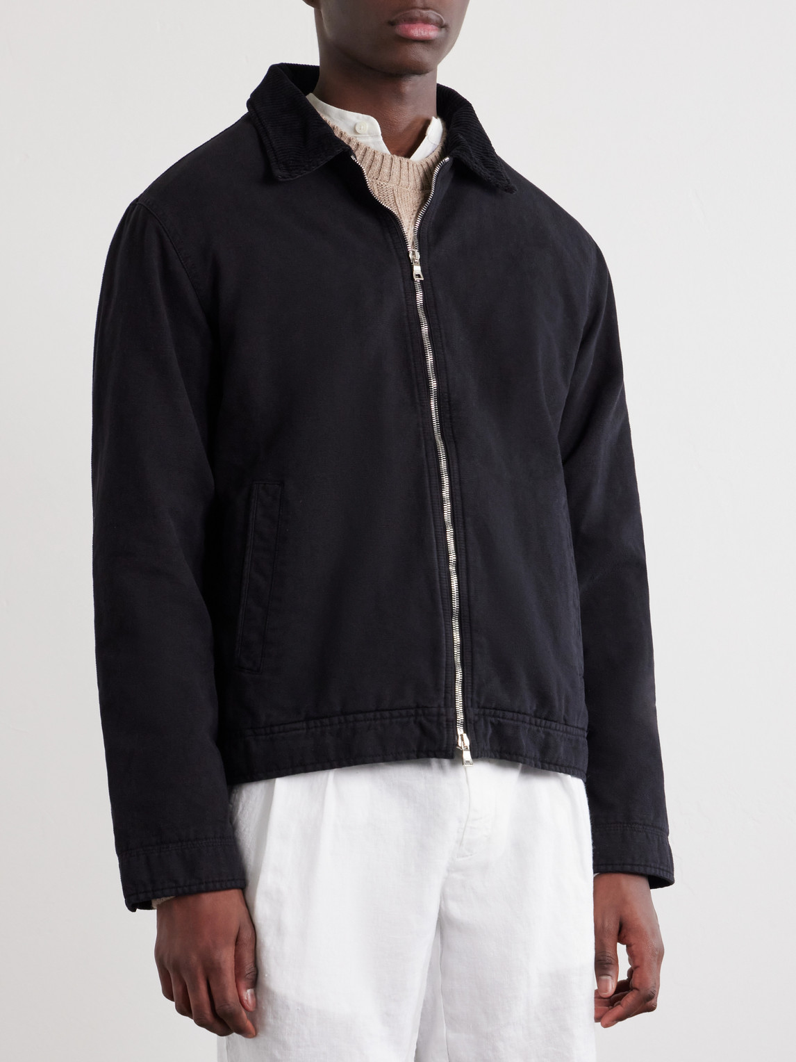 Mr P. - Corduroy-Trimmed Organic Cotton Coach Jacket