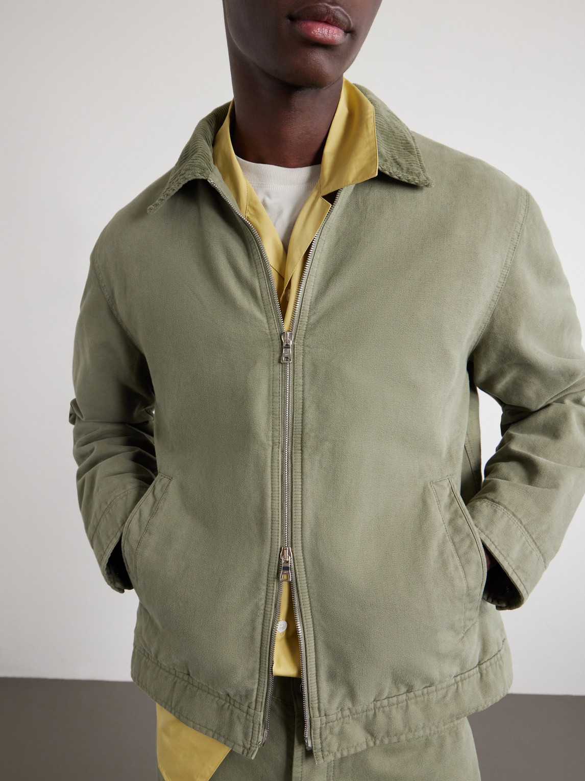 Mr P. - Corduroy-Trimmed Organic Cotton Coach Jacket