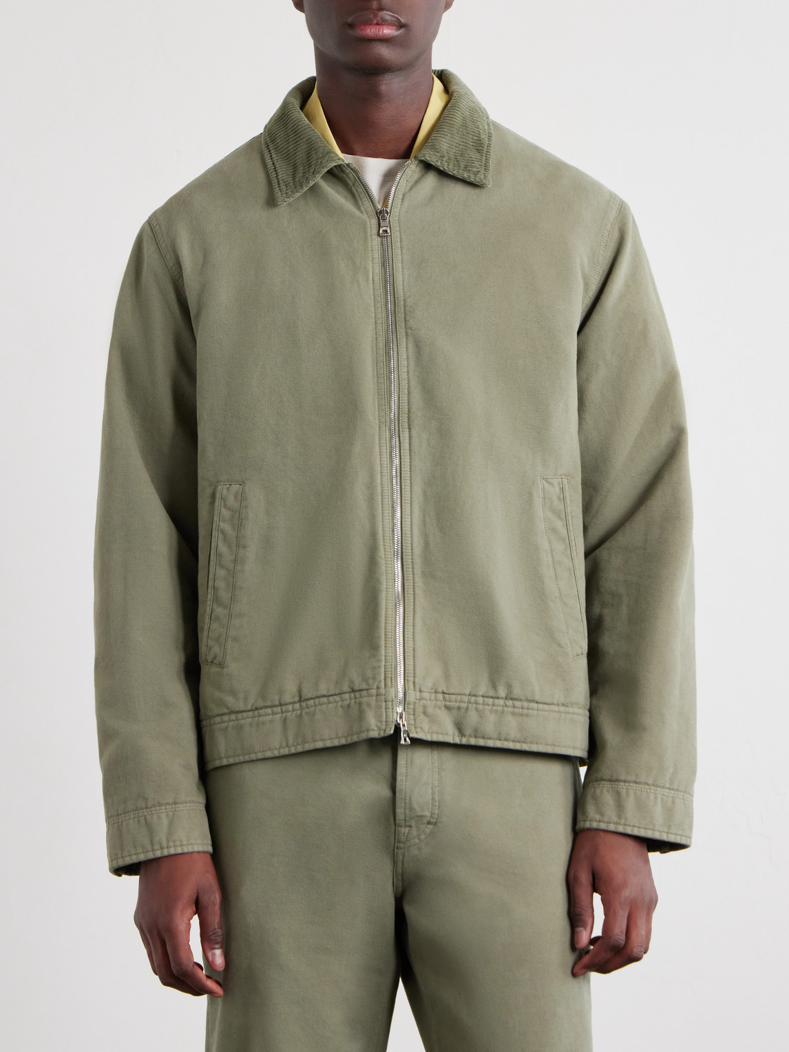 Mr P. - Corduroy-Trimmed Organic Cotton Coach Jacket