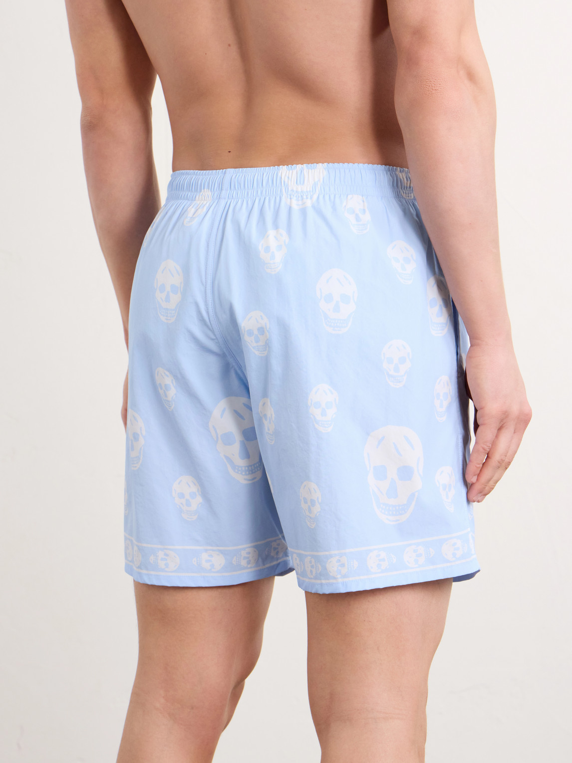  Mcqueen - Straight-leg Printed Shell Shorts - Men - Blue - S 