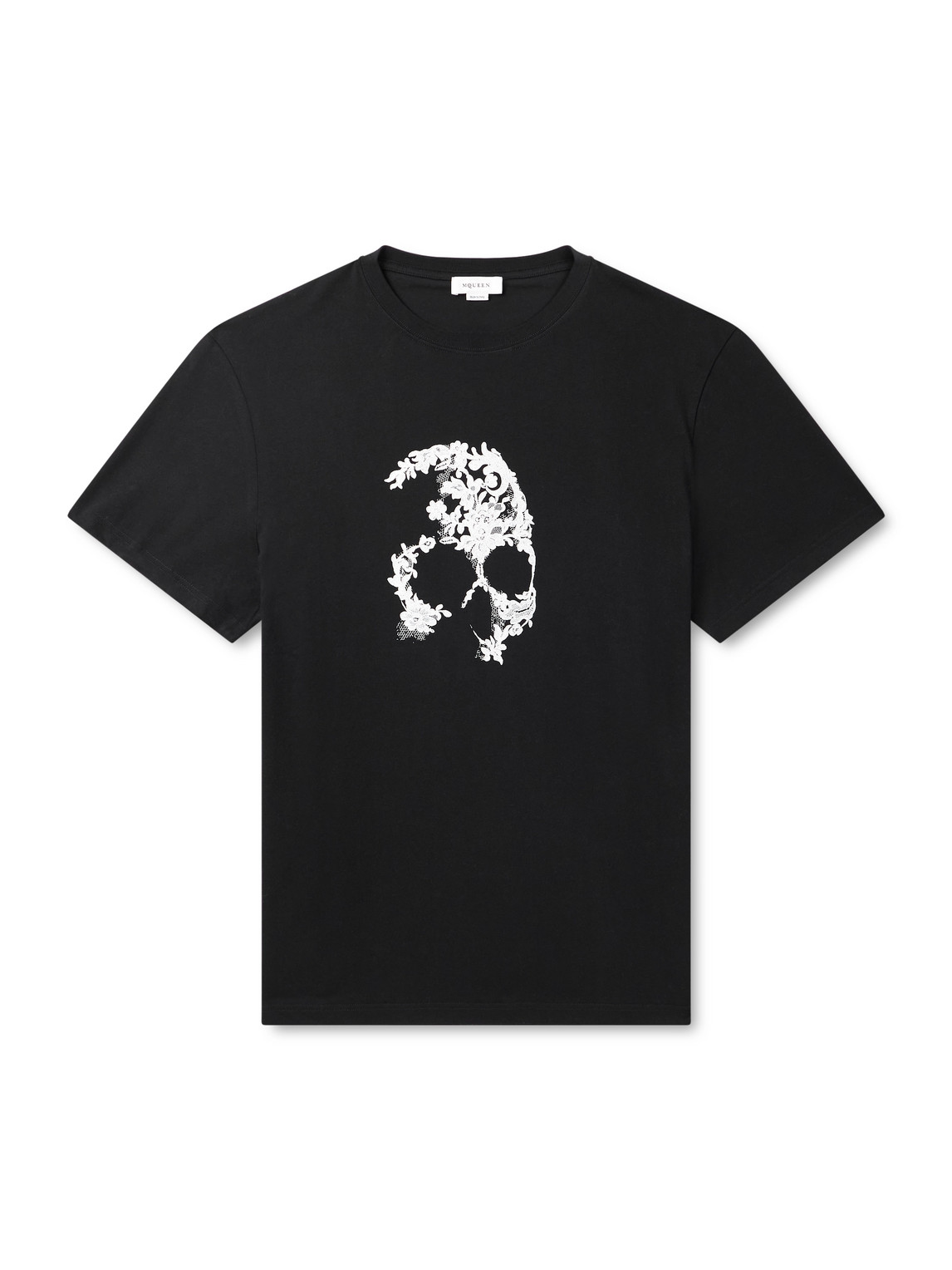 Alexander Mcqueen Printed Cotton-jersey T-shirt In Black