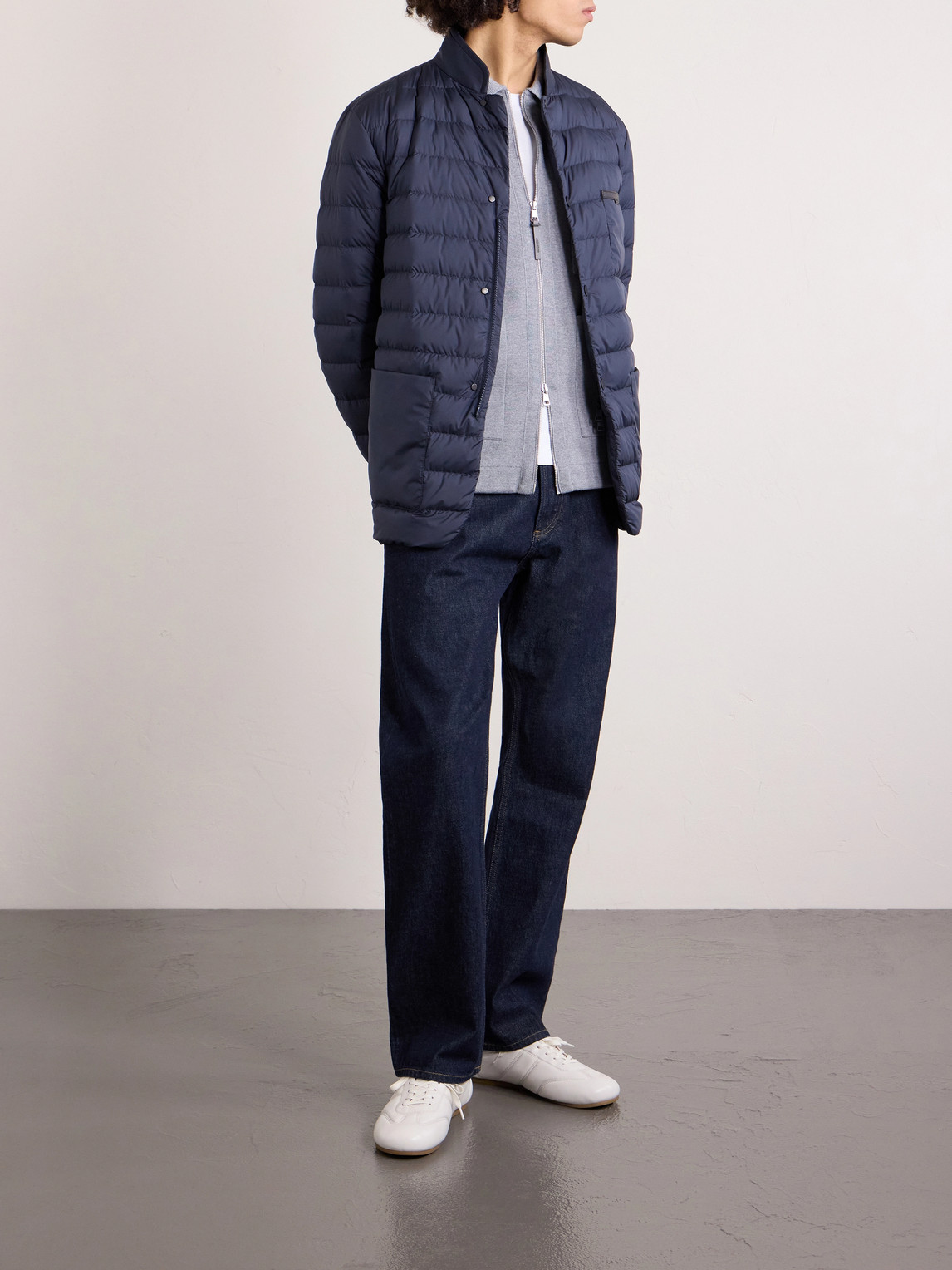 Kenai Leather-Trimmed Quilted Shell Down Jacket