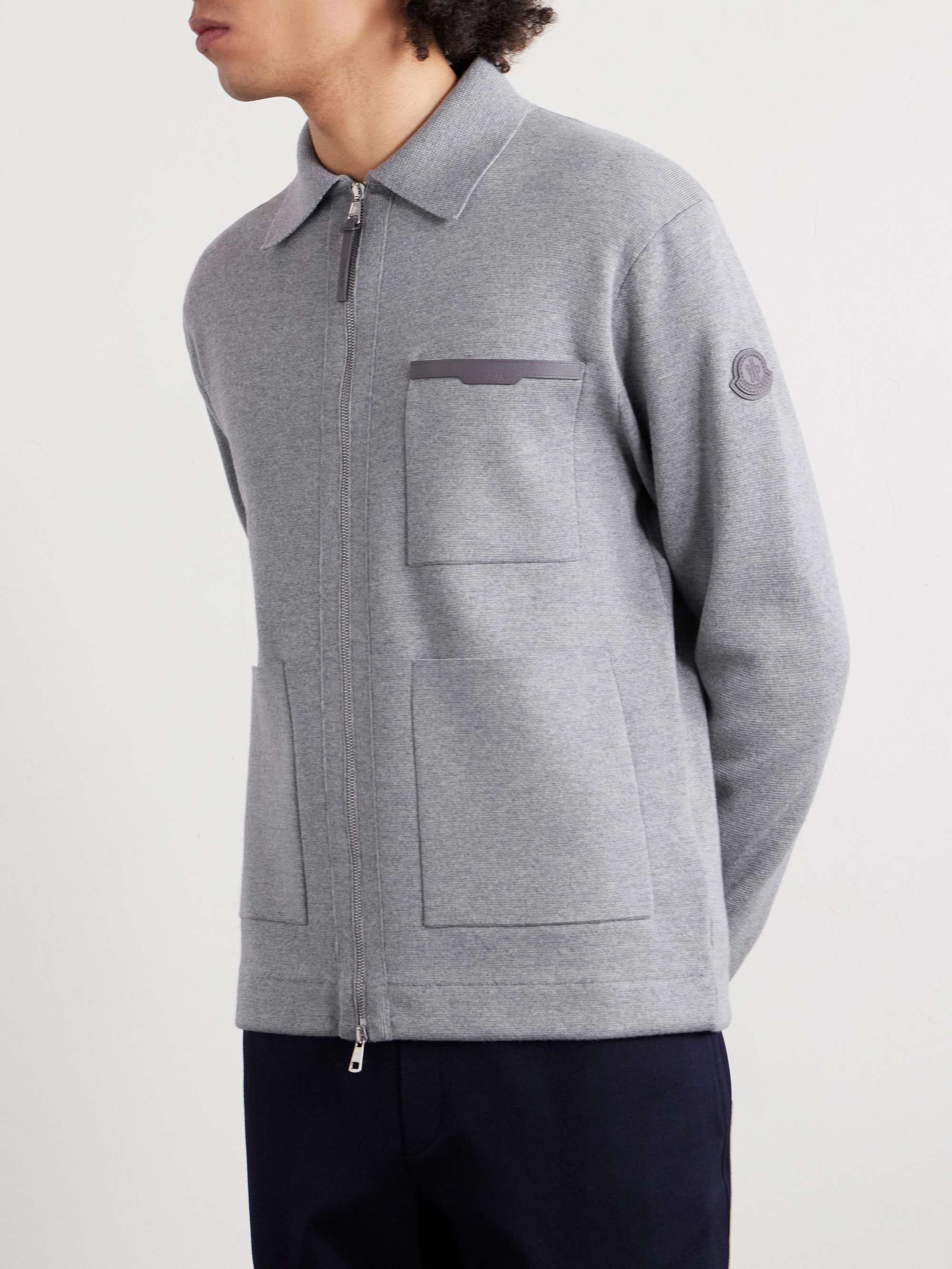MONCLER Slim-Fit Ribbed Wool and Quilted Shell Down Hooded Zip-Up Cardigan