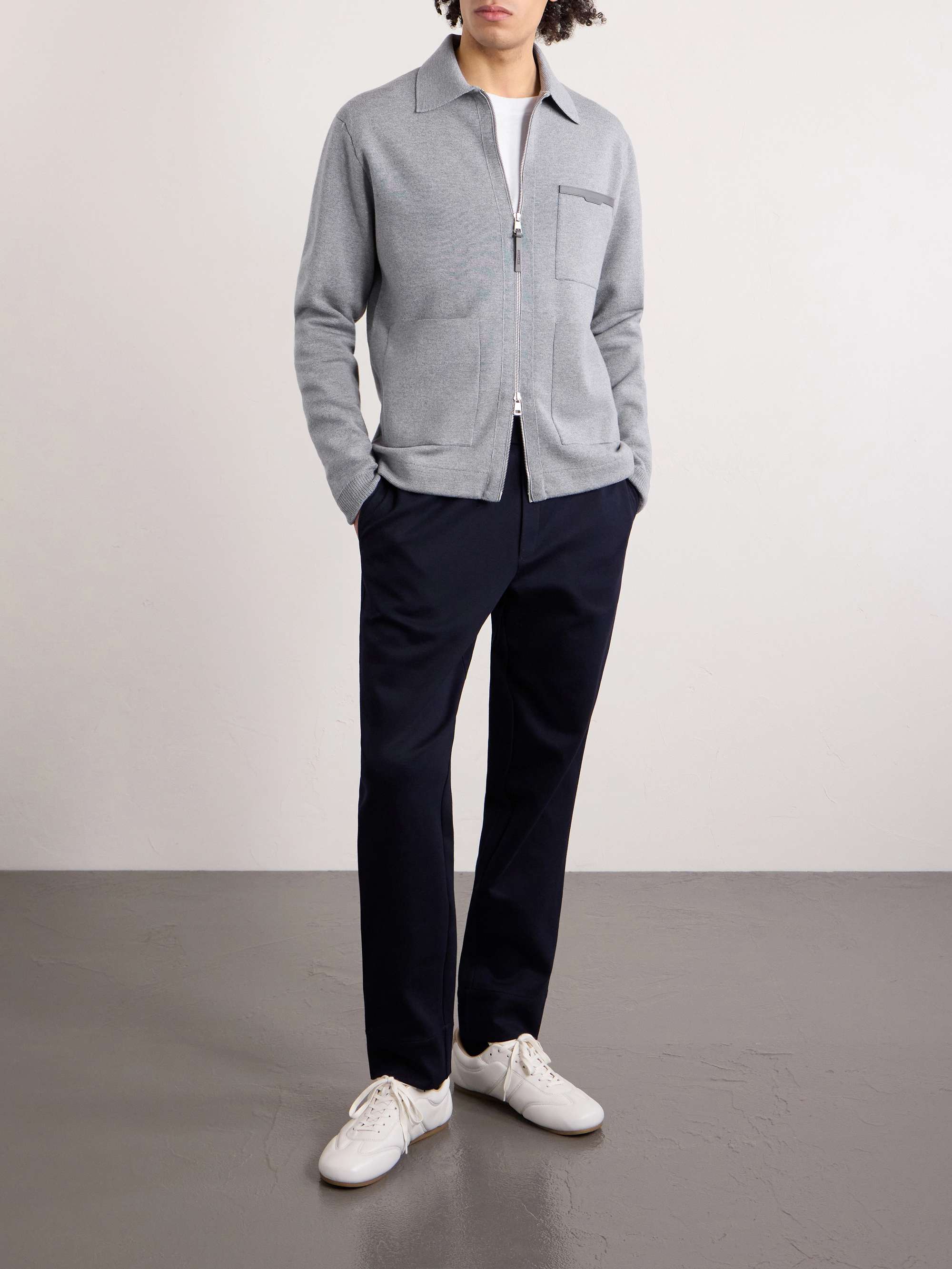 MONCLER Slim-Fit Ribbed Wool and Quilted Shell Down Hooded Zip-Up Cardigan