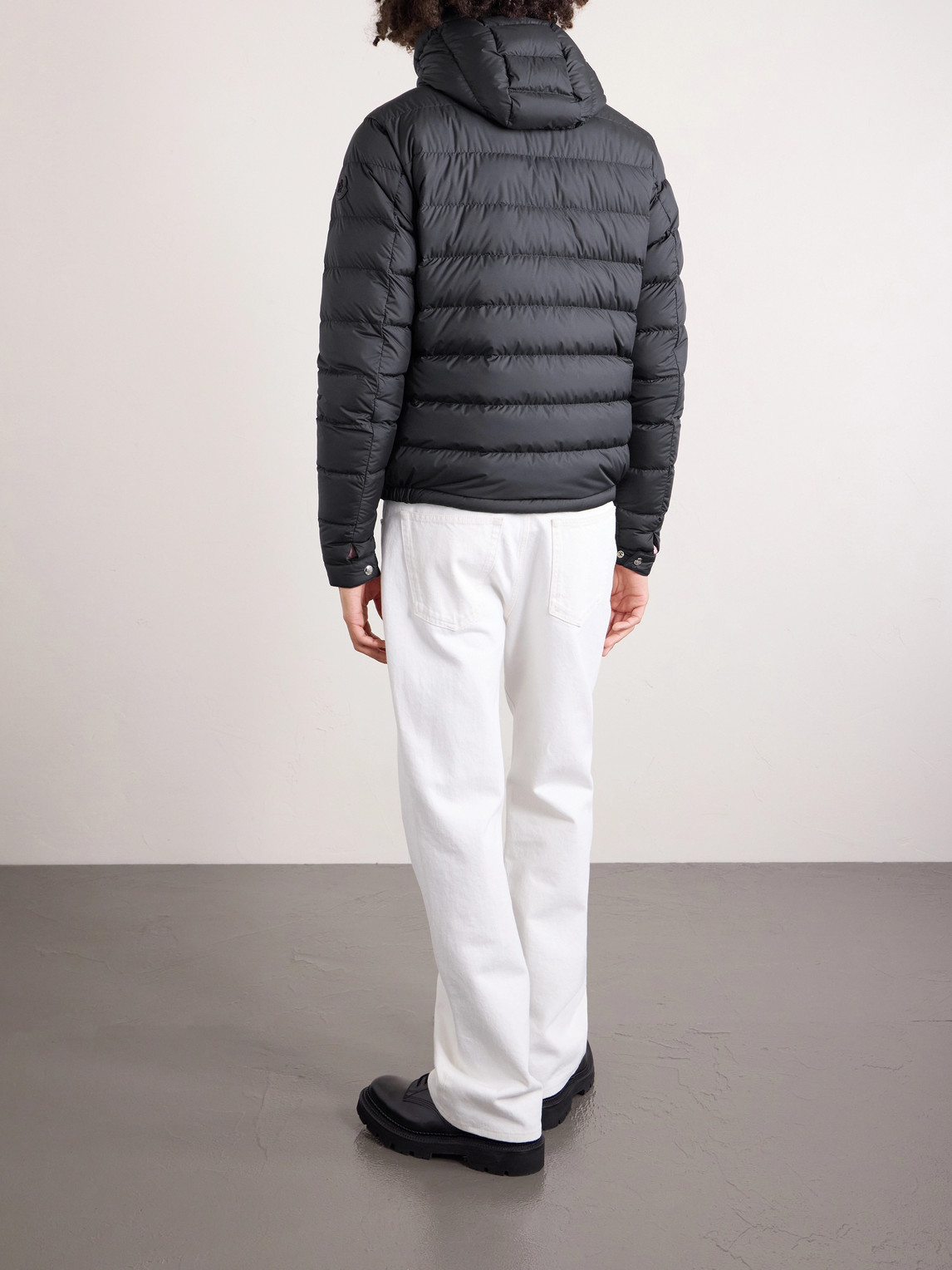 Sestriere Slim-Fit Leather-Trimmed Quilted Shell Hooded Down Jacket