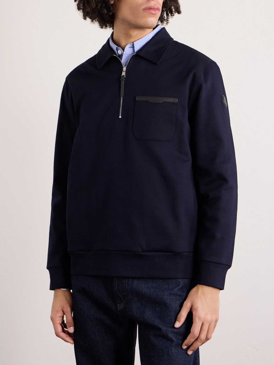Cotton-Jersey Half-Zip Polo Shirt