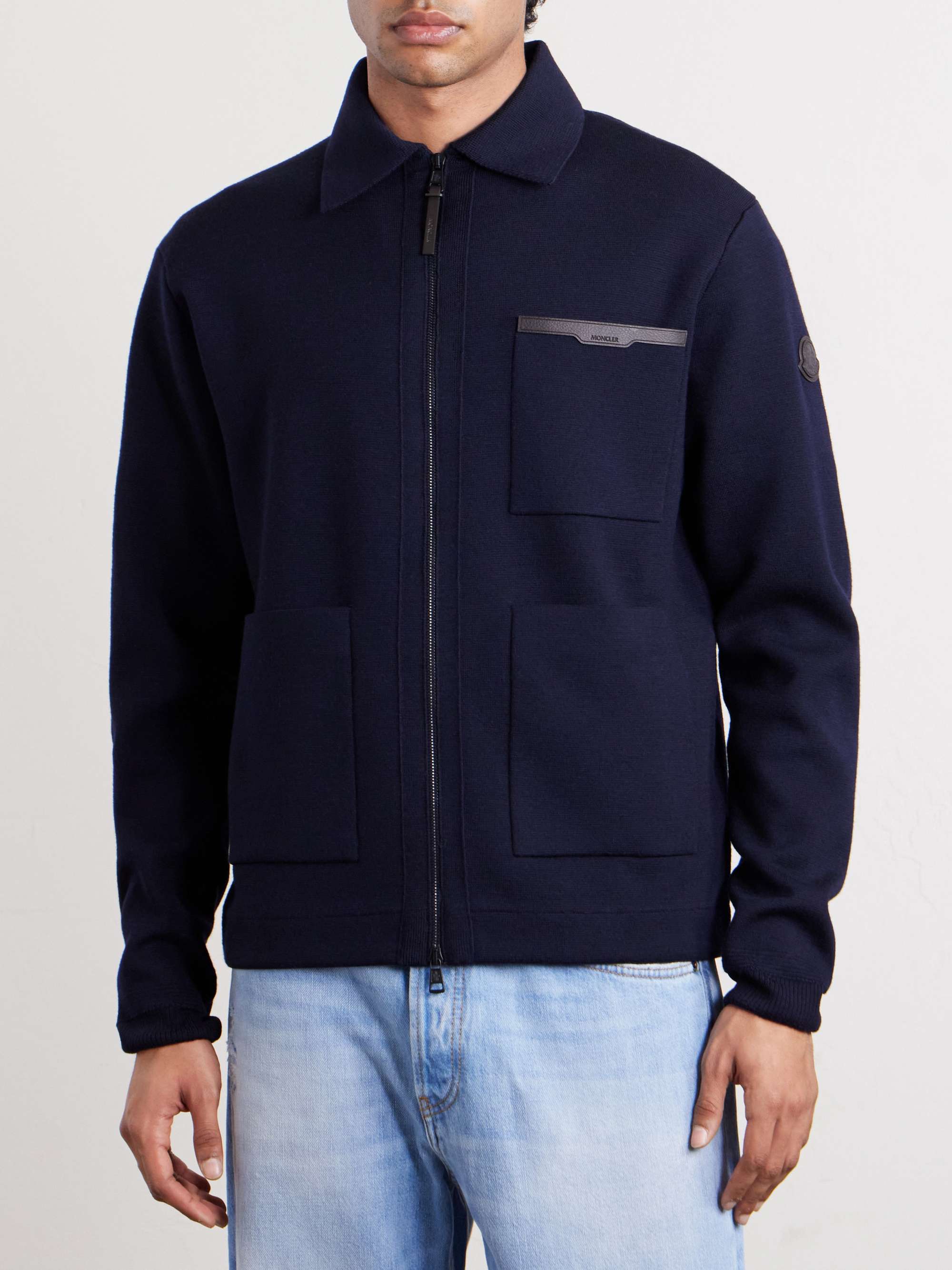MONCLER Slim-Fit Ribbed Wool and Quilted Shell Down Hooded Zip-Up Cardigan