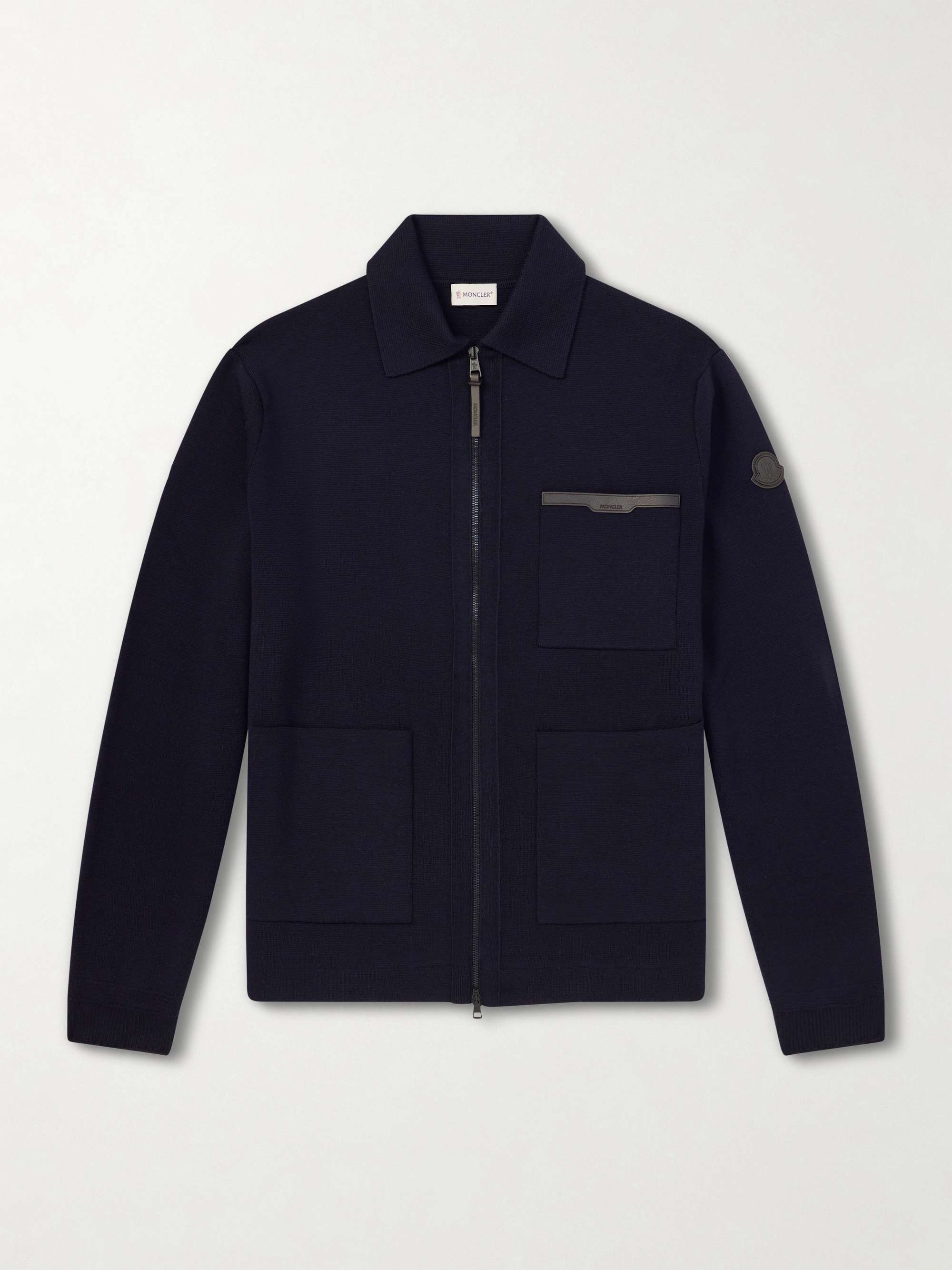 MONCLER Slim-Fit Ribbed Wool and Quilted Shell Down Hooded Zip-Up Cardigan