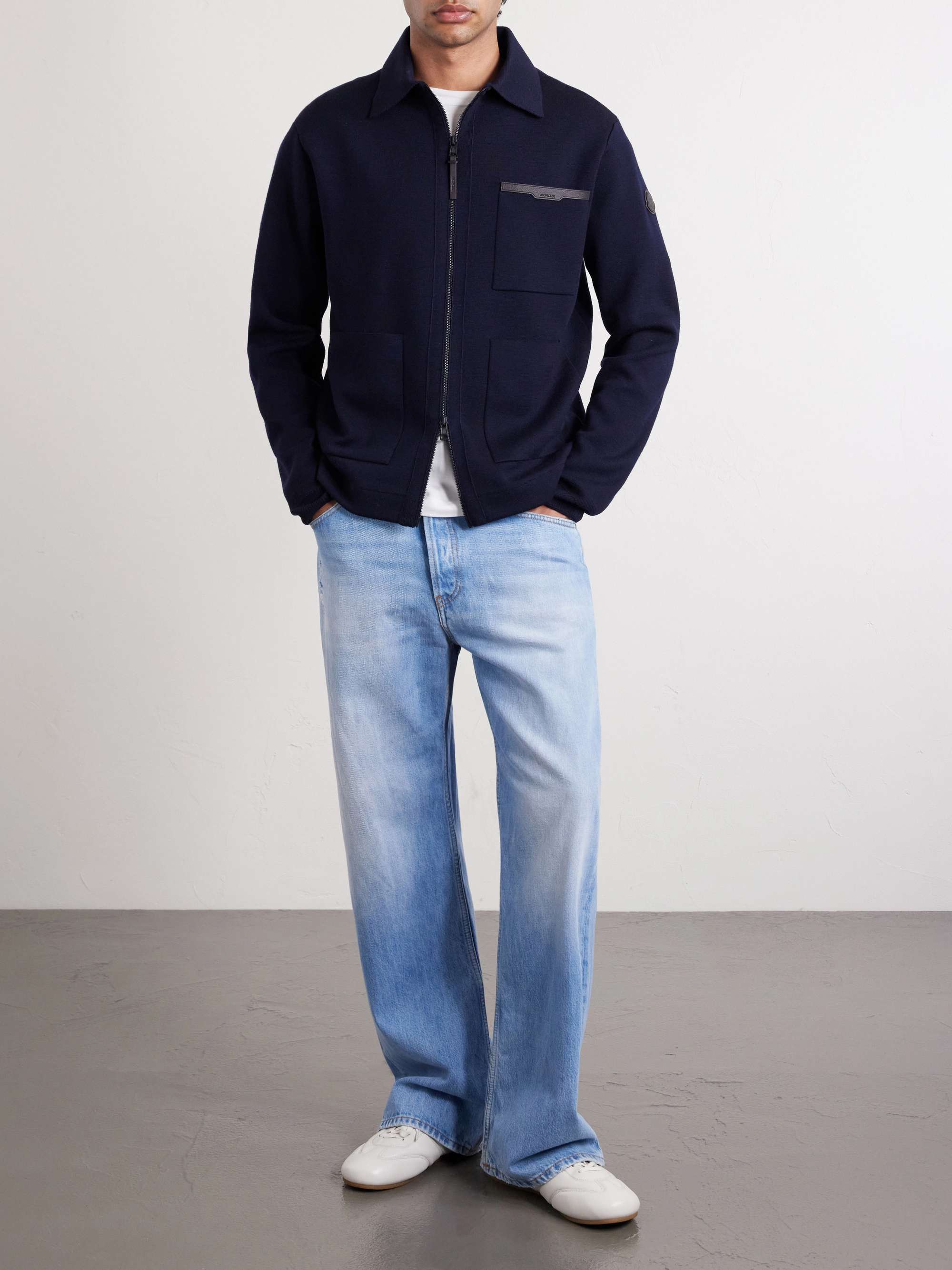 MONCLER Slim-Fit Ribbed Wool and Quilted Shell Down Hooded Zip-Up Cardigan