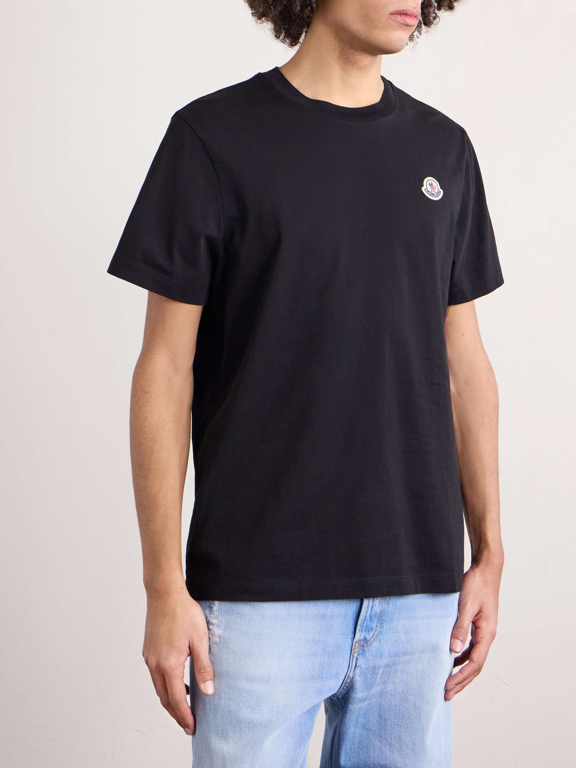 MONCLER Three-Pack Logo-Appliquéd Cotton-Jersey T-Shirts for Men