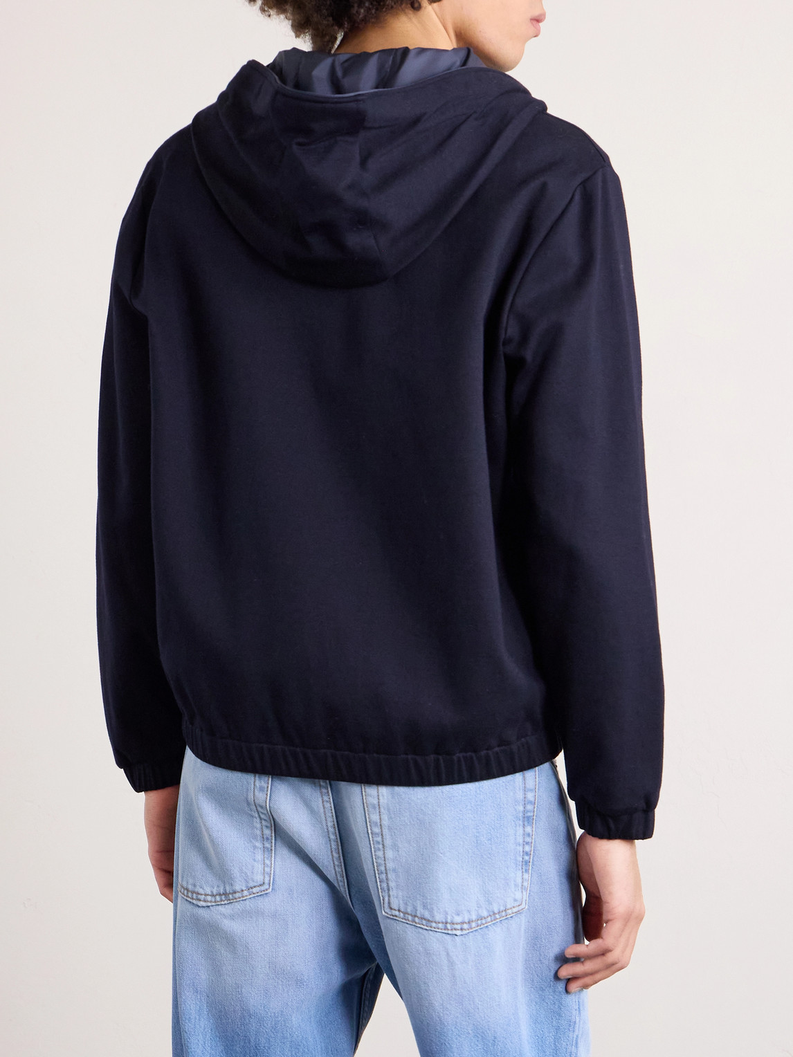 Cotton-Blend Jersey Zip-Up Hoodie