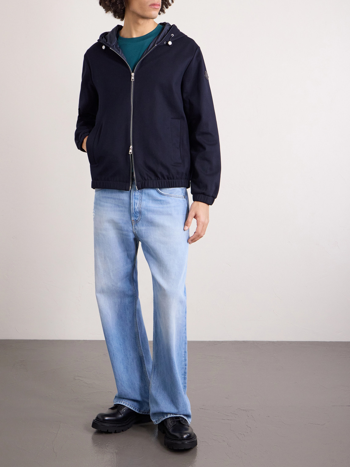 Cotton-Blend Jersey Zip-Up Hoodie