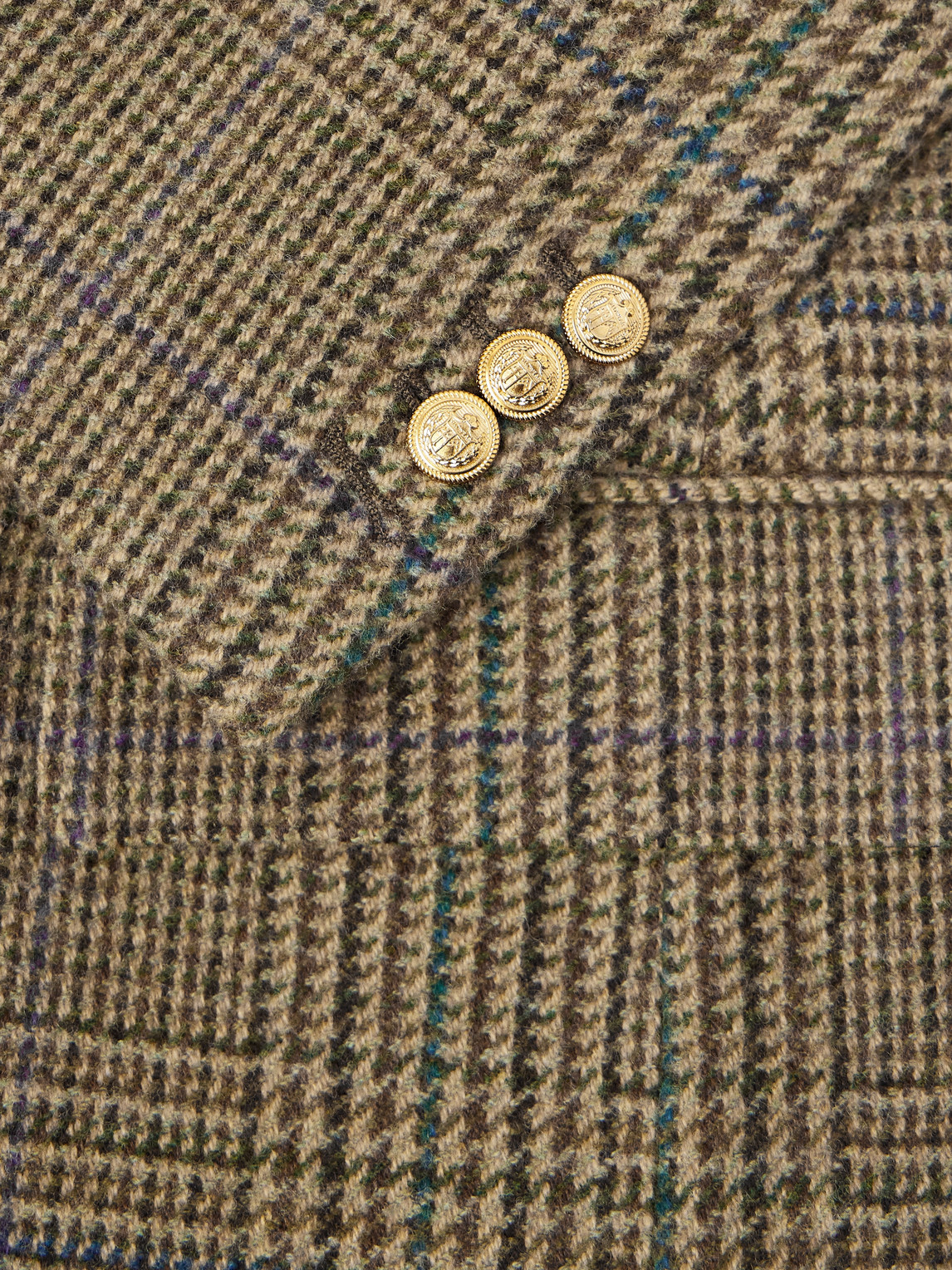 Incotex Double-breasted Prince Of Wales Checked Wool Blazer In Brown