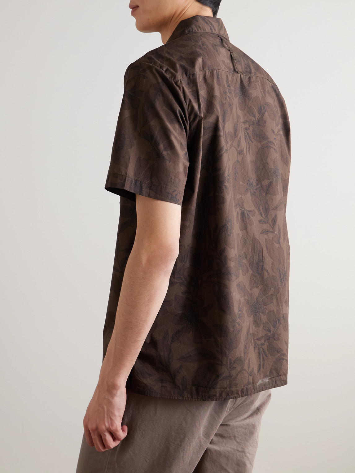 Mr P. - Camp-Collar Floral-Print Cotton Shirt