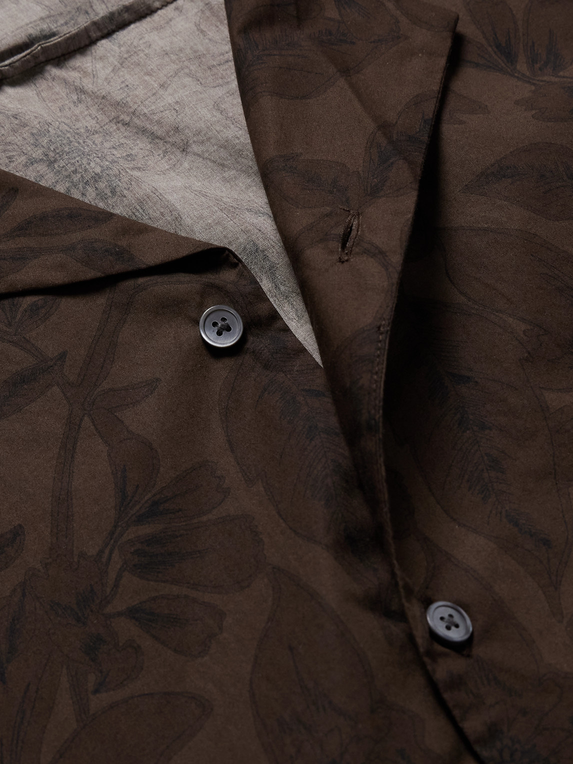 Mr P. - Camp-Collar Floral-Print Cotton Shirt