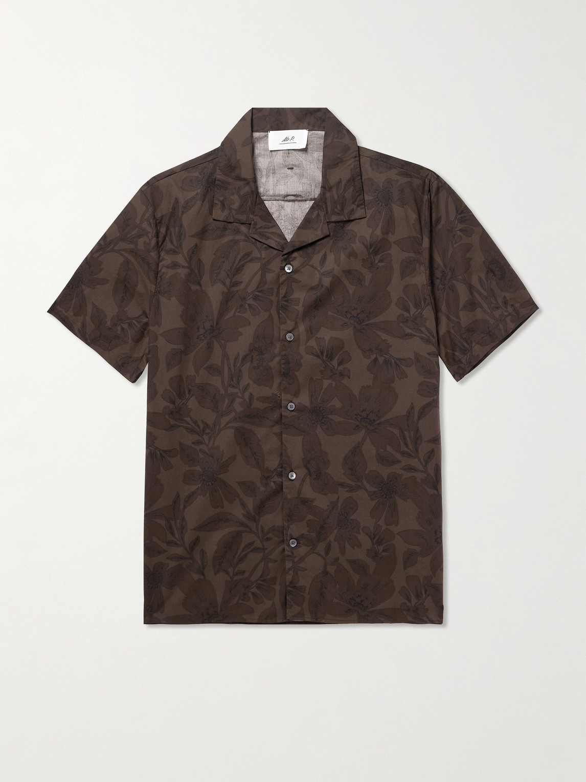 MR P. Camp-Collar Floral-Print Cotton Shirten