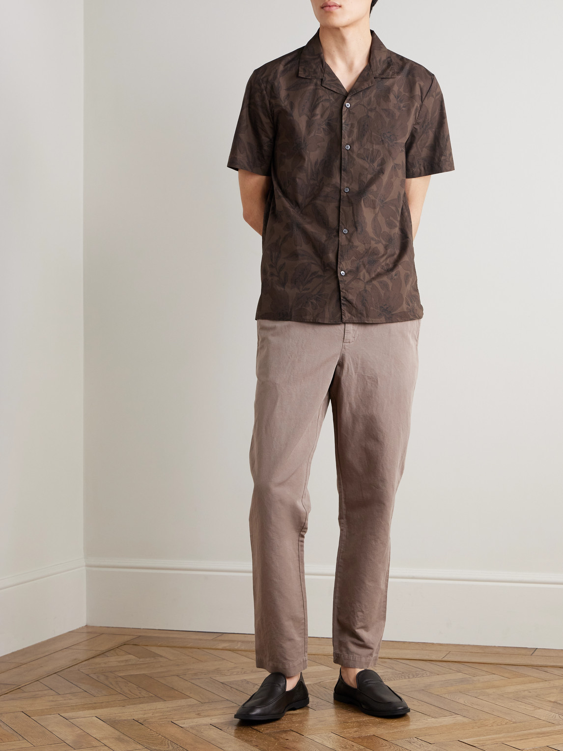 Mr P. - Camp-Collar Floral-Print Cotton Shirt