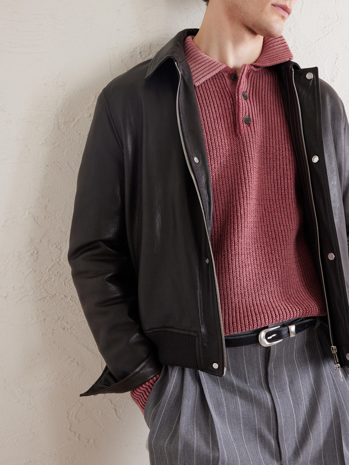 Aimé Leon Dore - Knitted Cotton-Blend Polo Sweater