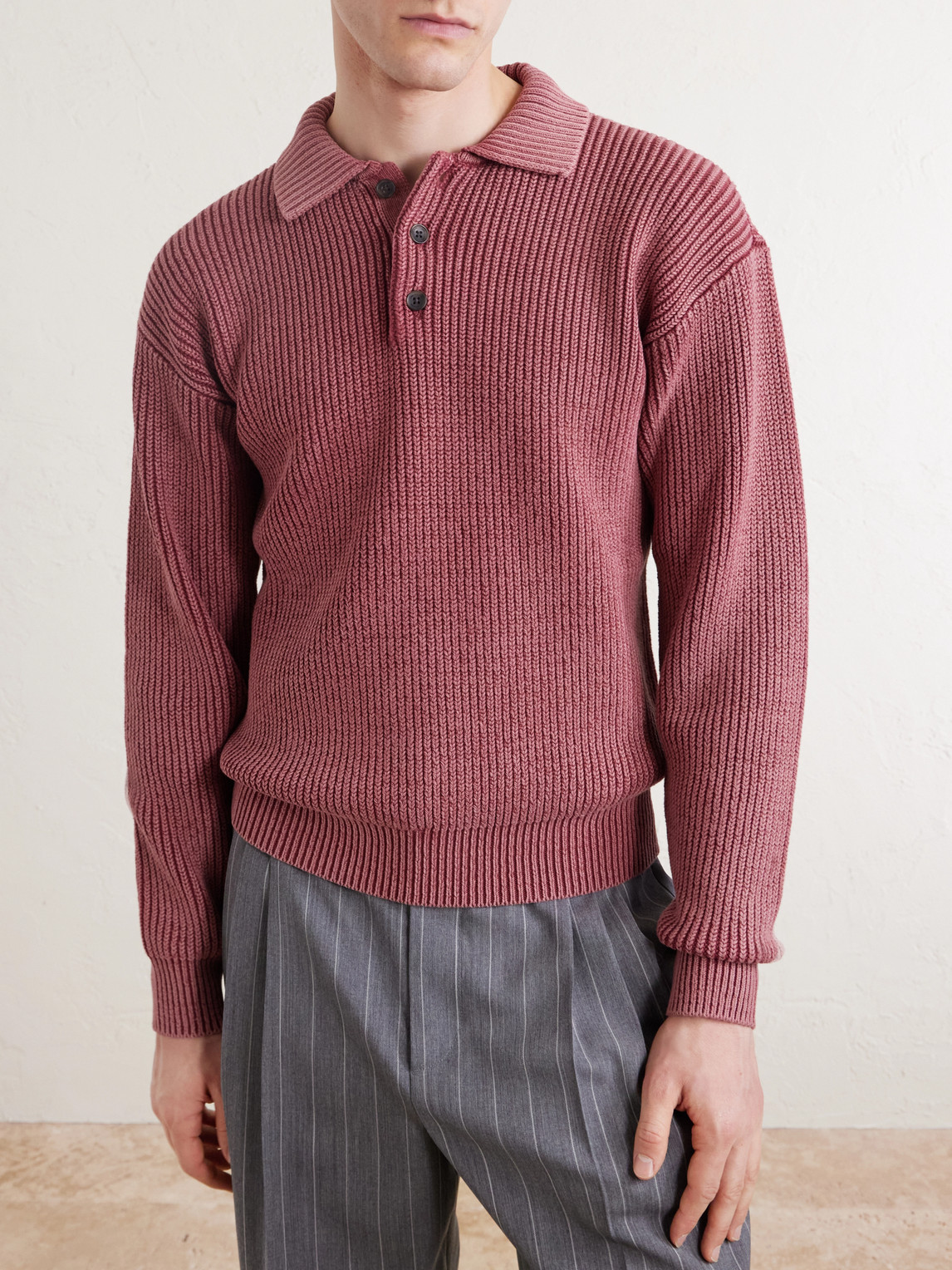 Aimé Leon Dore - Knitted Cotton-Blend Polo Sweater