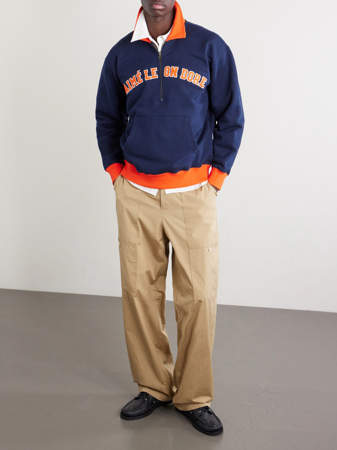 Aimé Leon Dore - Logo-Embroidered Cotton-Jersey Half-Zip Sweatshirt
