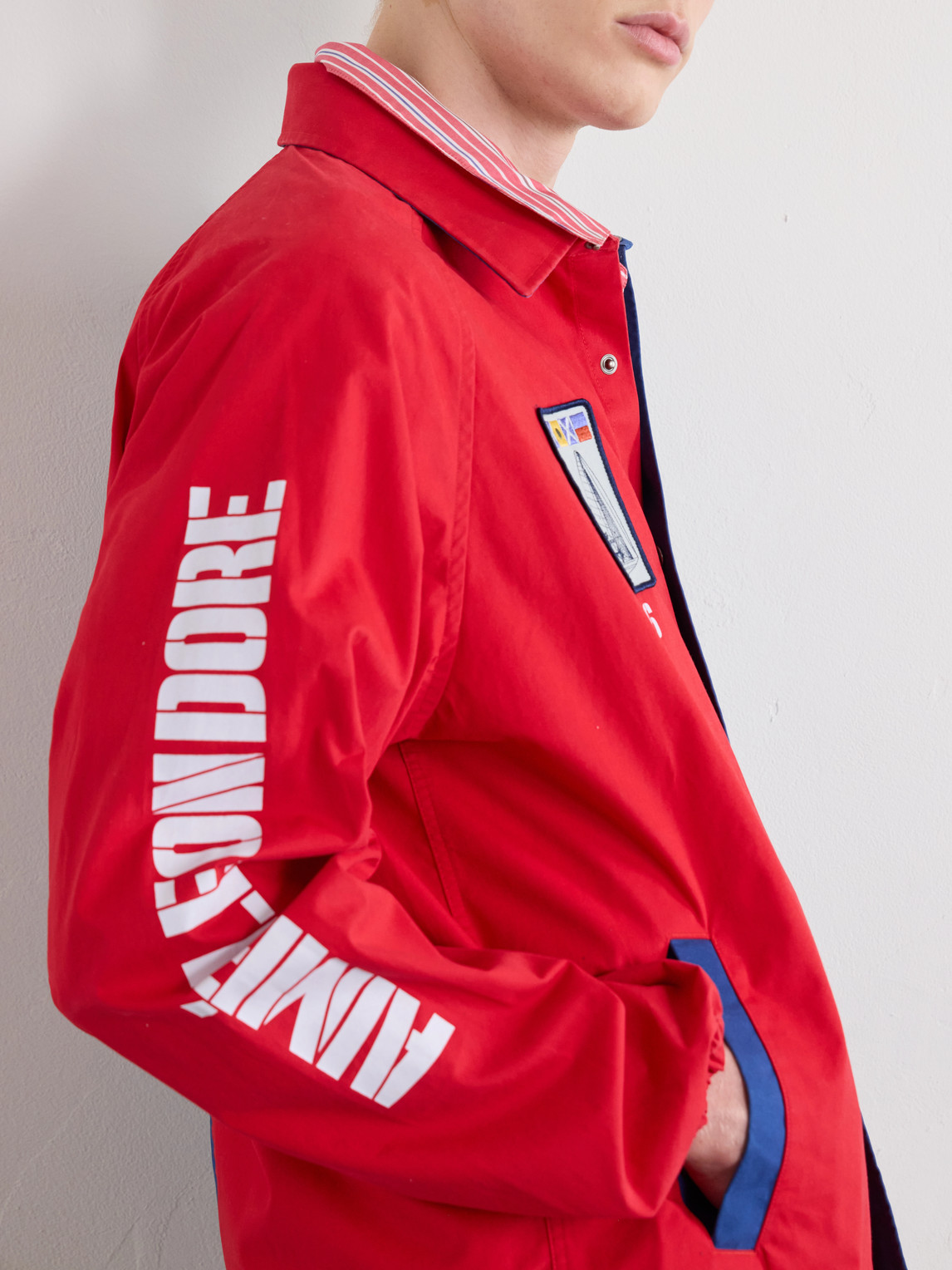 Aimé Leon Dore - Logo-Print Colour-Block Cotton Overshirt