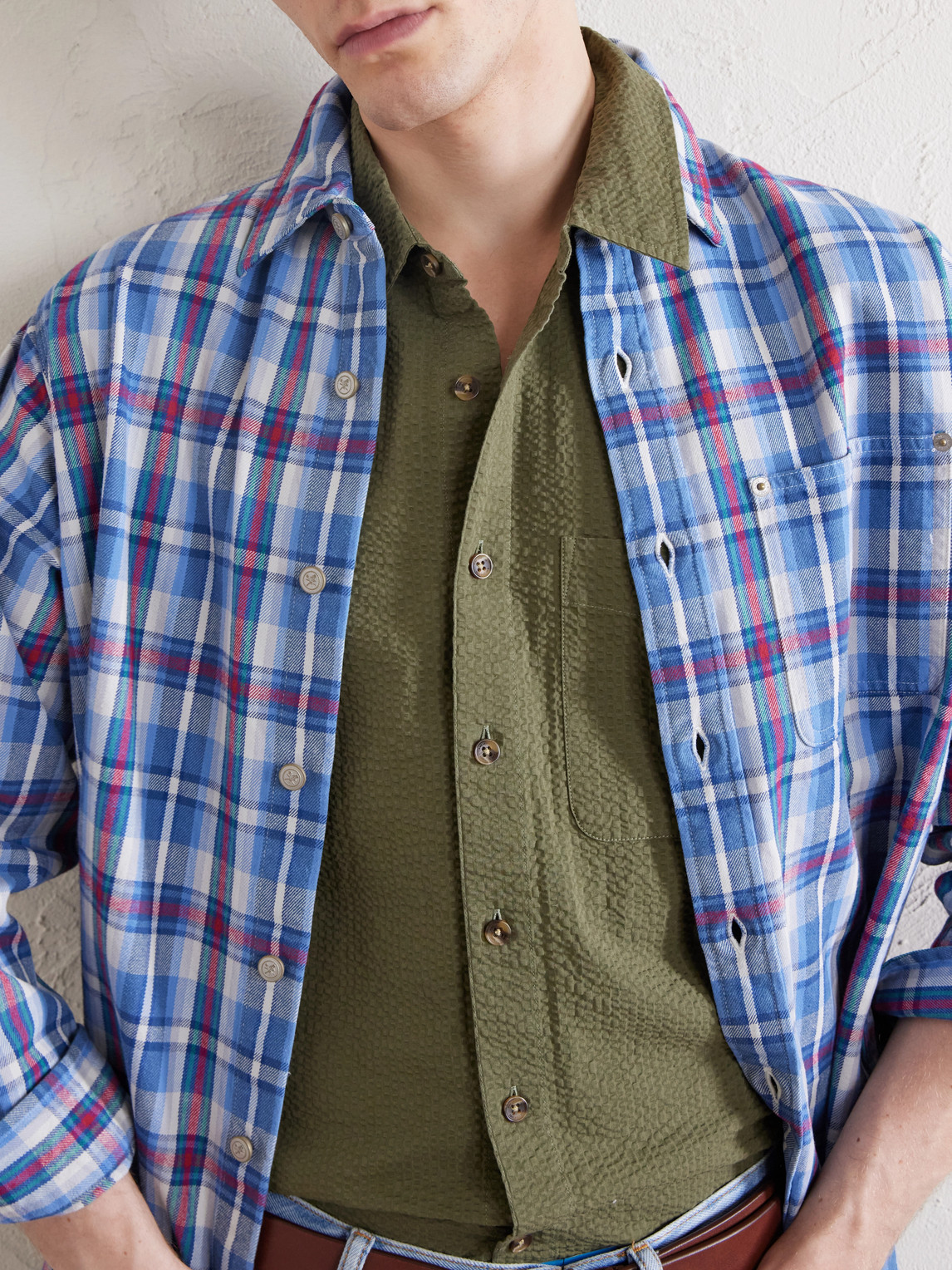 Aimé Leon Dore - Cropped Cotton-Seersucker Shirt