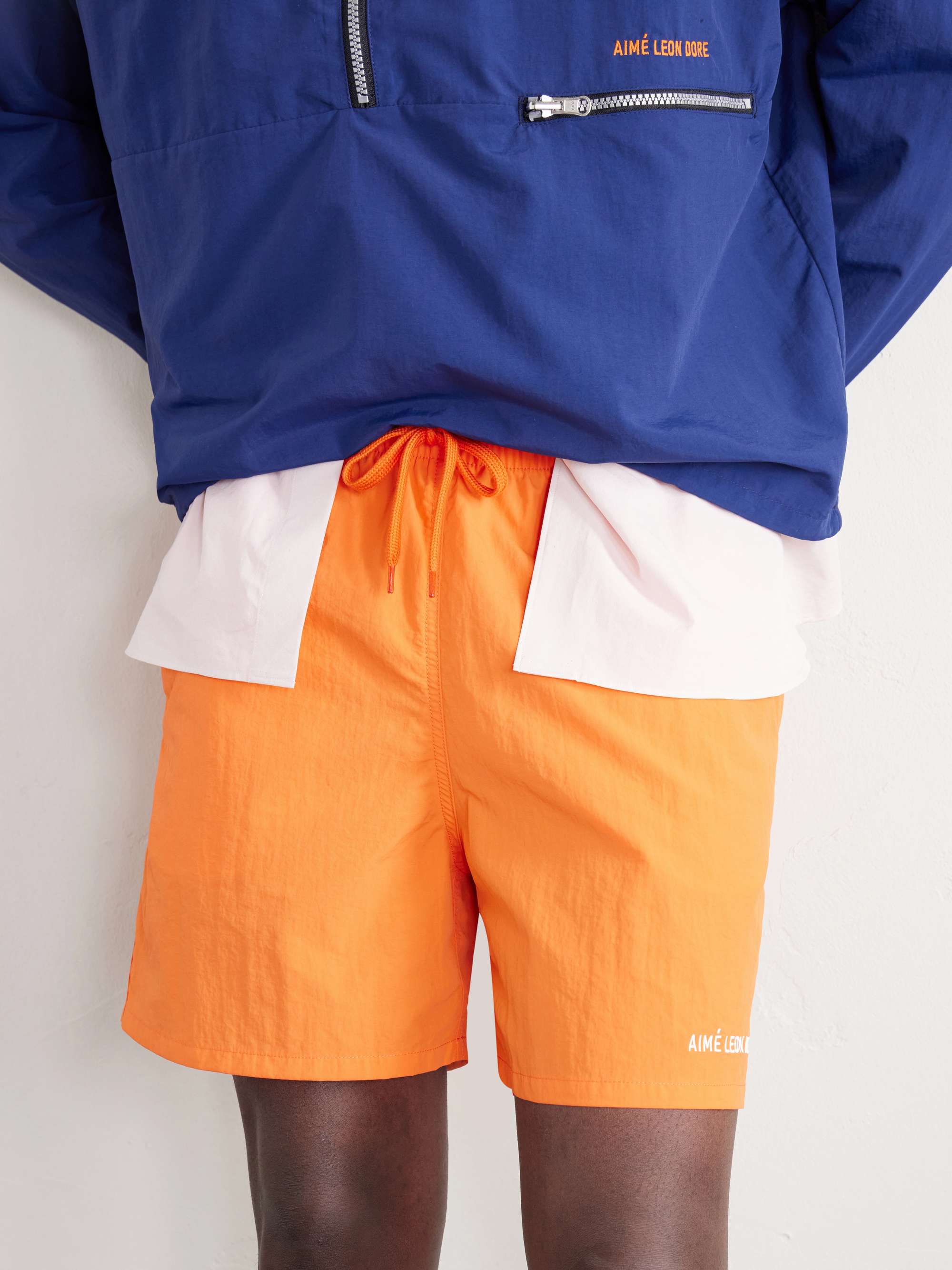 AIMÉ LEON DORE Straight-Leg Logo-Embroidered Shell Drawstring