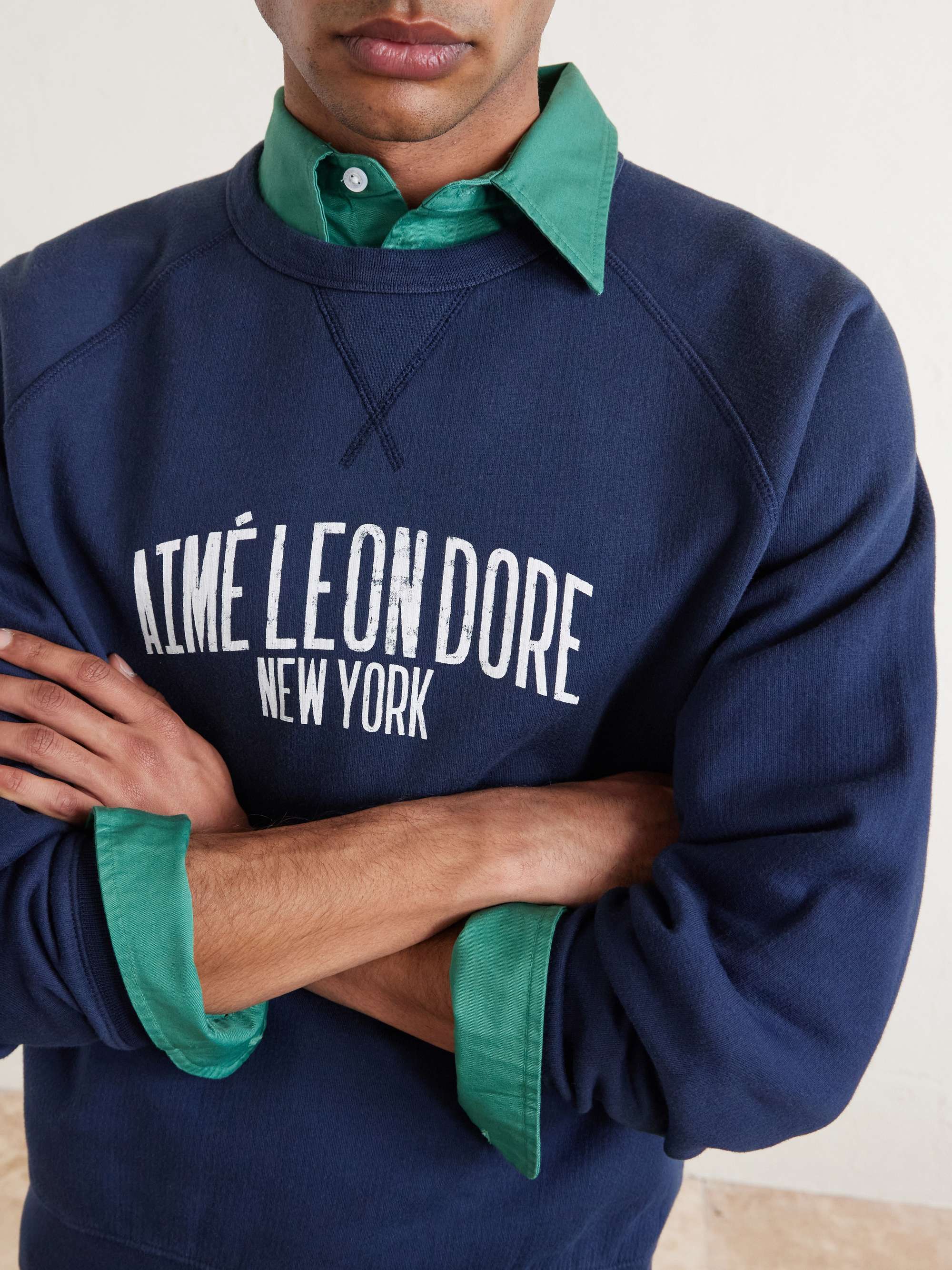 AIMÉ LEON DORE Logo-Print Cotton-Blend Jersey Sweatshirt for Men